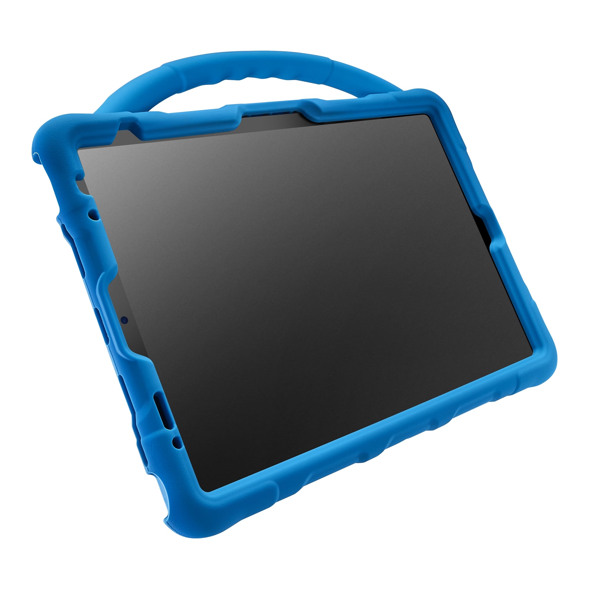 Angle. Insignia™ - Bumper Case with Apple Pencil Slot for iPad 10.2"/10.9", iPad Pro 11" and iPad Air 10.9"/11" - Blue.