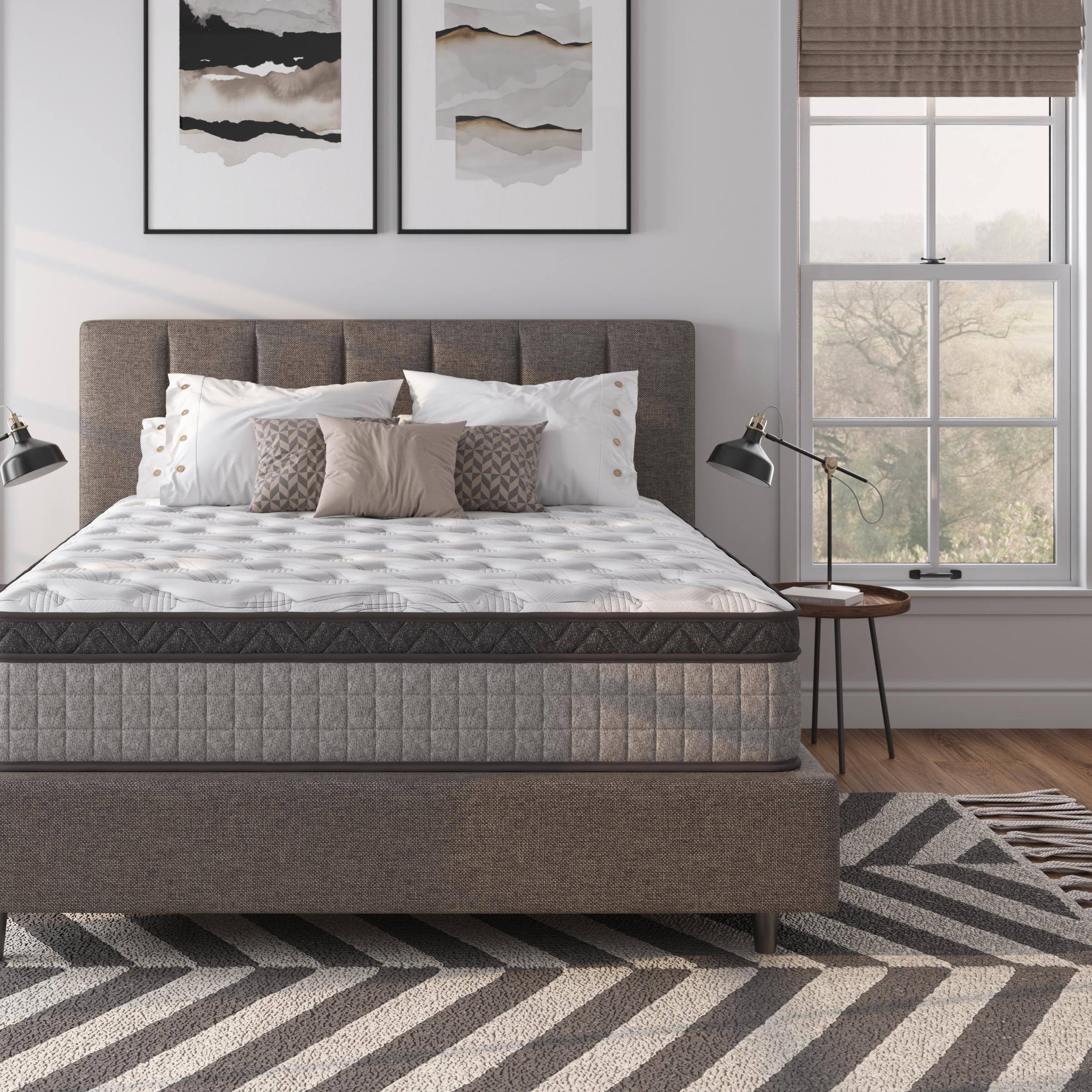 Alt View 5. Glintex - 10" Twin Hybrid Memory Foam Mattress, Cooling Gel Innerspring Design for Pressure Relief - Gray.