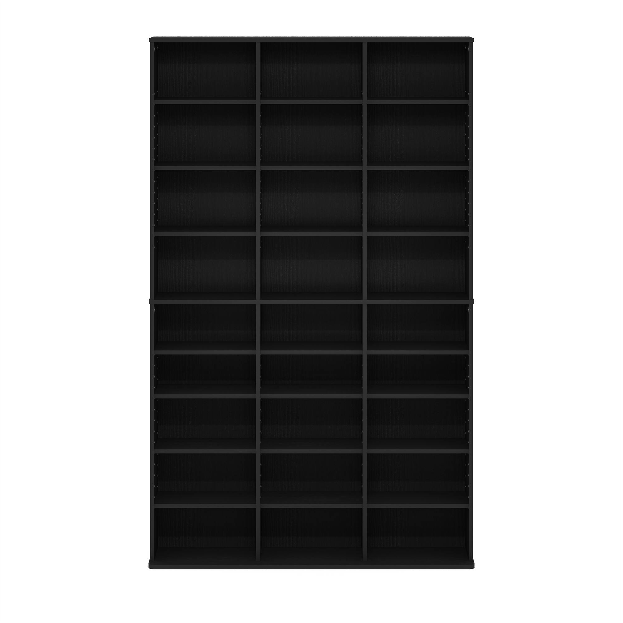 Alt View 2. Furinno - JAYA 24-Shelf Multimedia Media Storage Tower Rack with Adjustable Shelves - Americano.