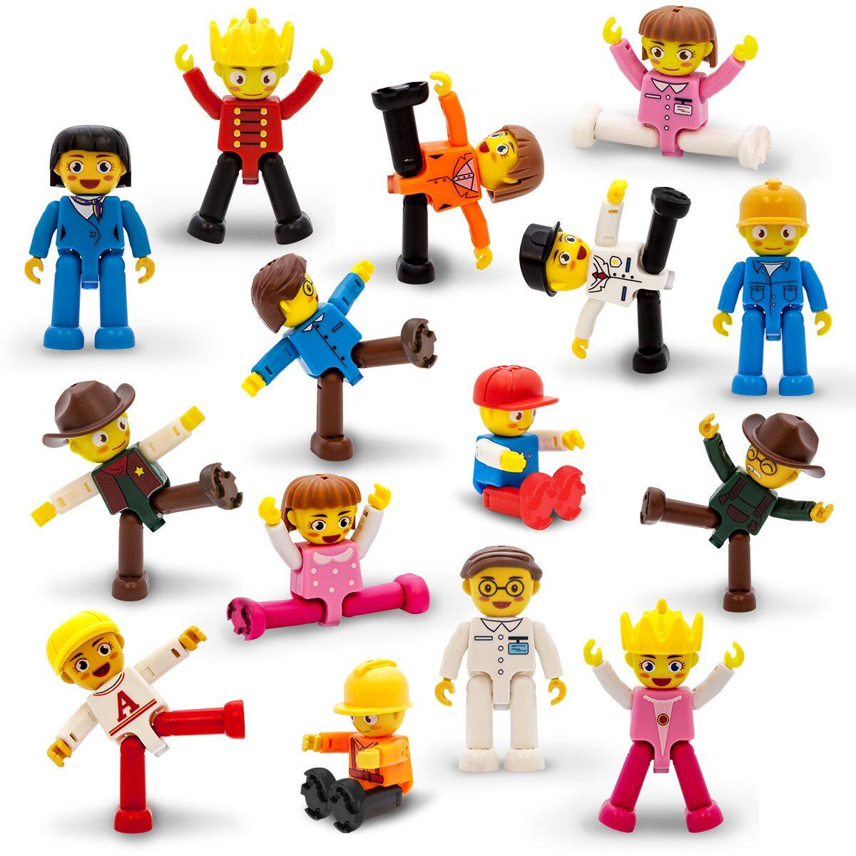 Alt View 1. PicassoTiles - Picassotiles 15 PC Character Figure Set, Magnetic Tiles and Brick Compatible for Kids 3+.