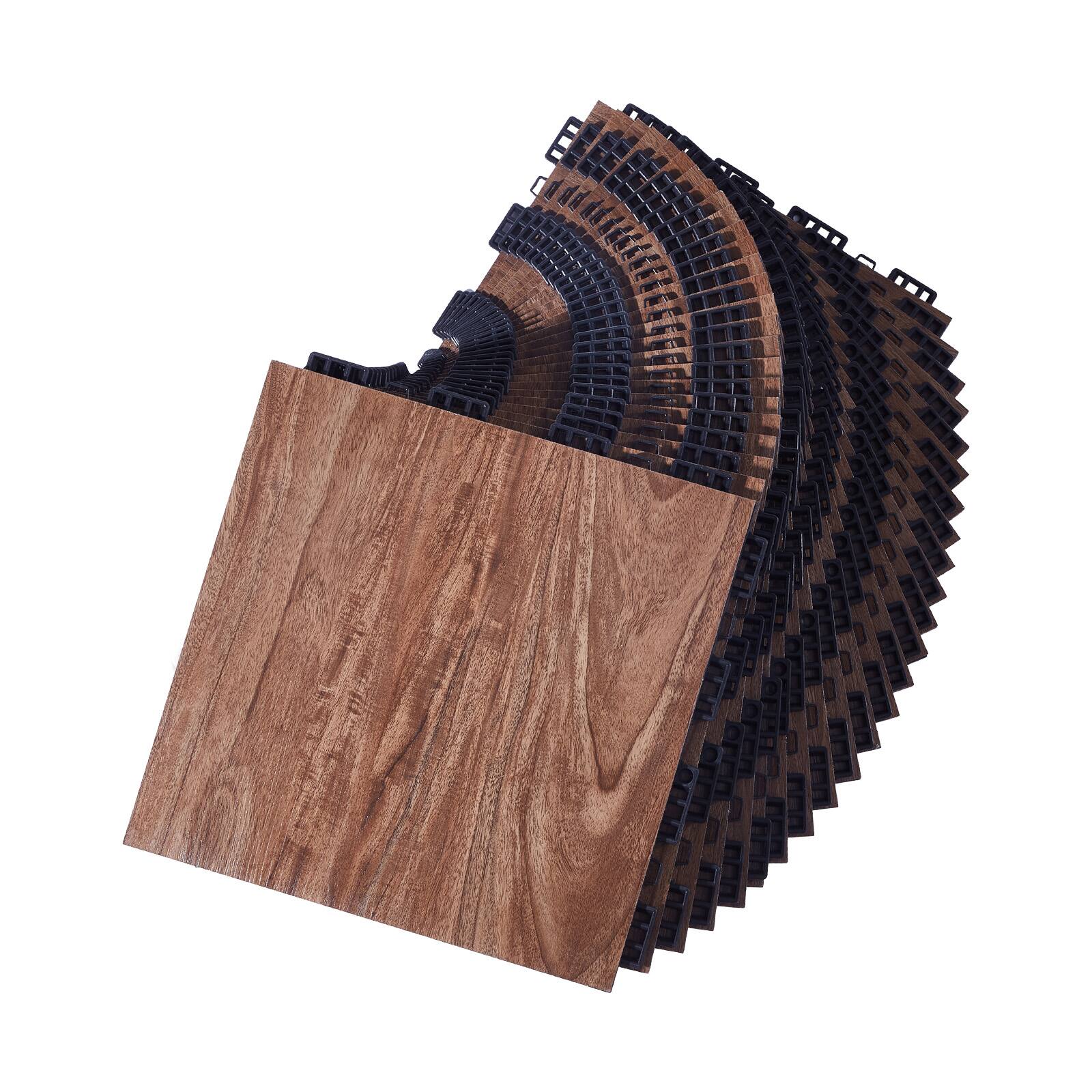 Alt View 5. VEVOR - Dance Floor Tiles, 12.4 x 12.4 in 52 Piece Interlocking Dance Flooring, Portable Dance Practice Floor - Wood.