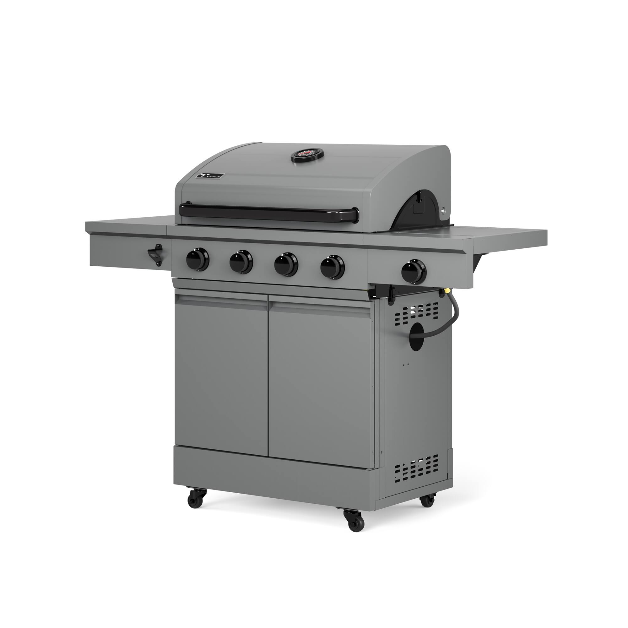 Left. TYTUS Grills - Anaheim 4-Burner Gas Grill - gray.