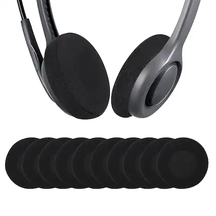 Front. Unique Bargains - 10pcs Foam Ear Pads (2.95"/75mm) - High Density Soft Sponge Covers for Music/Gaming, Fits Most Headsets - Black.