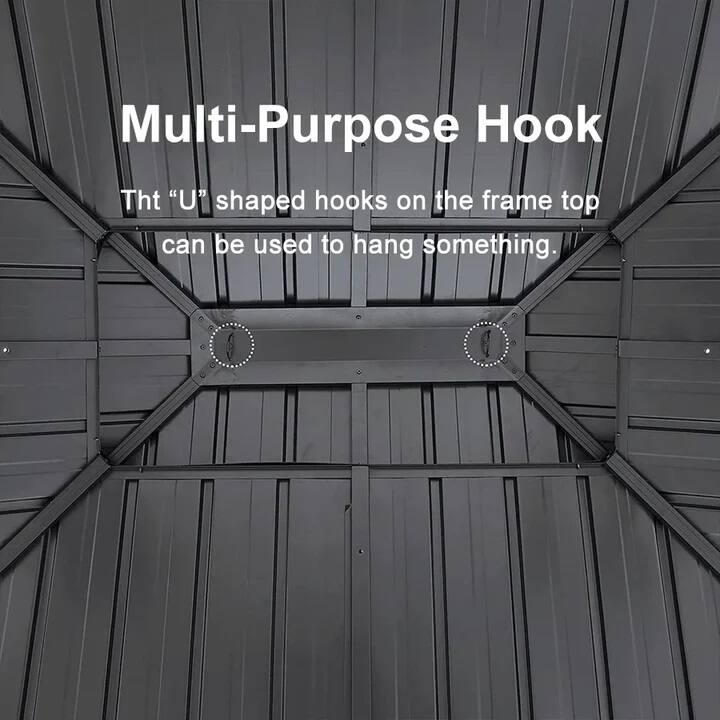 Multi-Purpose Hook

The "U" shaped hooks on the frame top can be used to hang something.