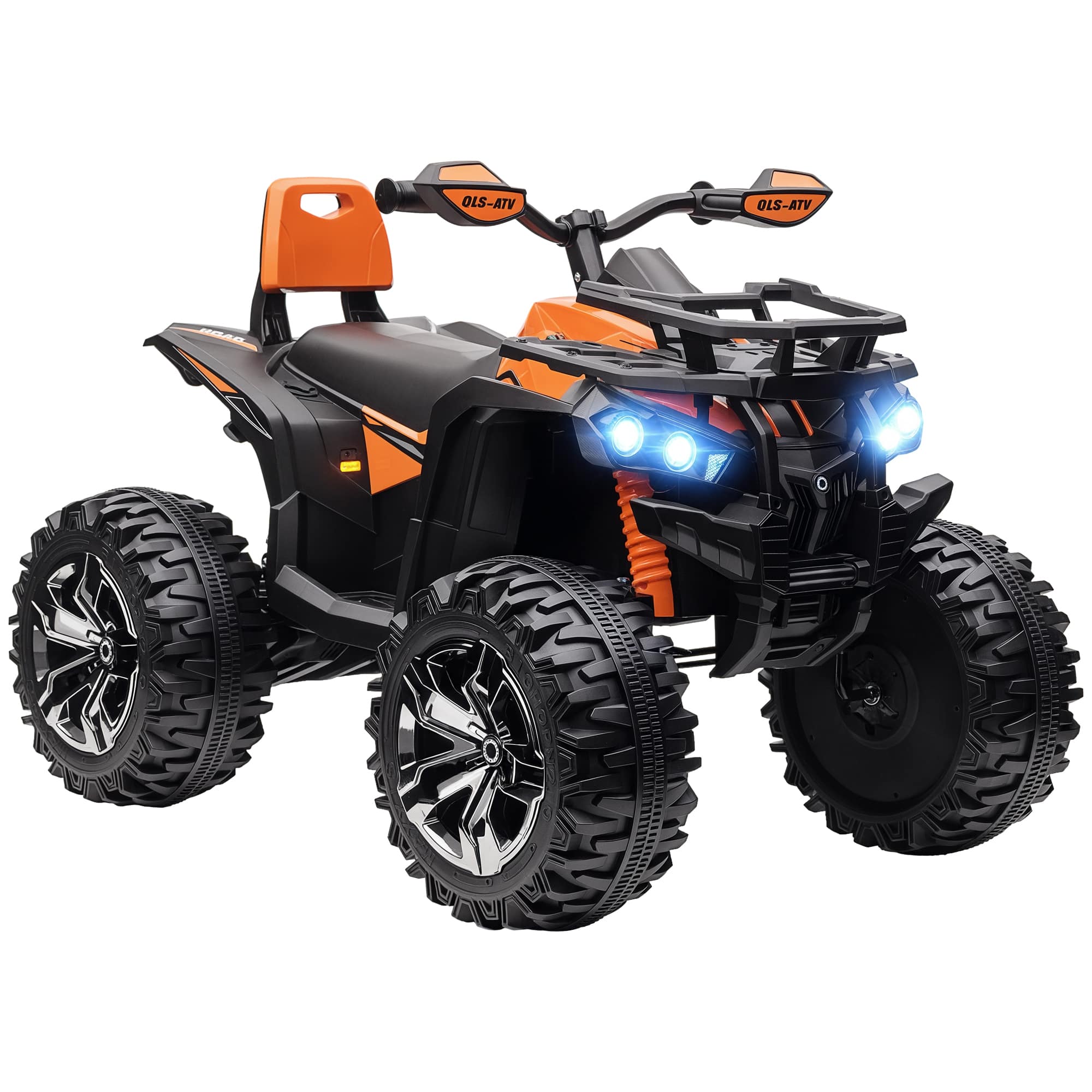 Aosom - 12V Kids 4 Wheeler, Ride on ATV with Music, Realistic Headlights, Wide Wheels, Electric Quad Car