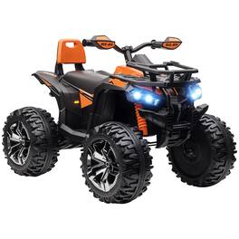 Aosom - 12V Kids 4 Wheeler, Ride on ATV with Music, Realistic Headlights, Wide Wheels, Electric Quad Car