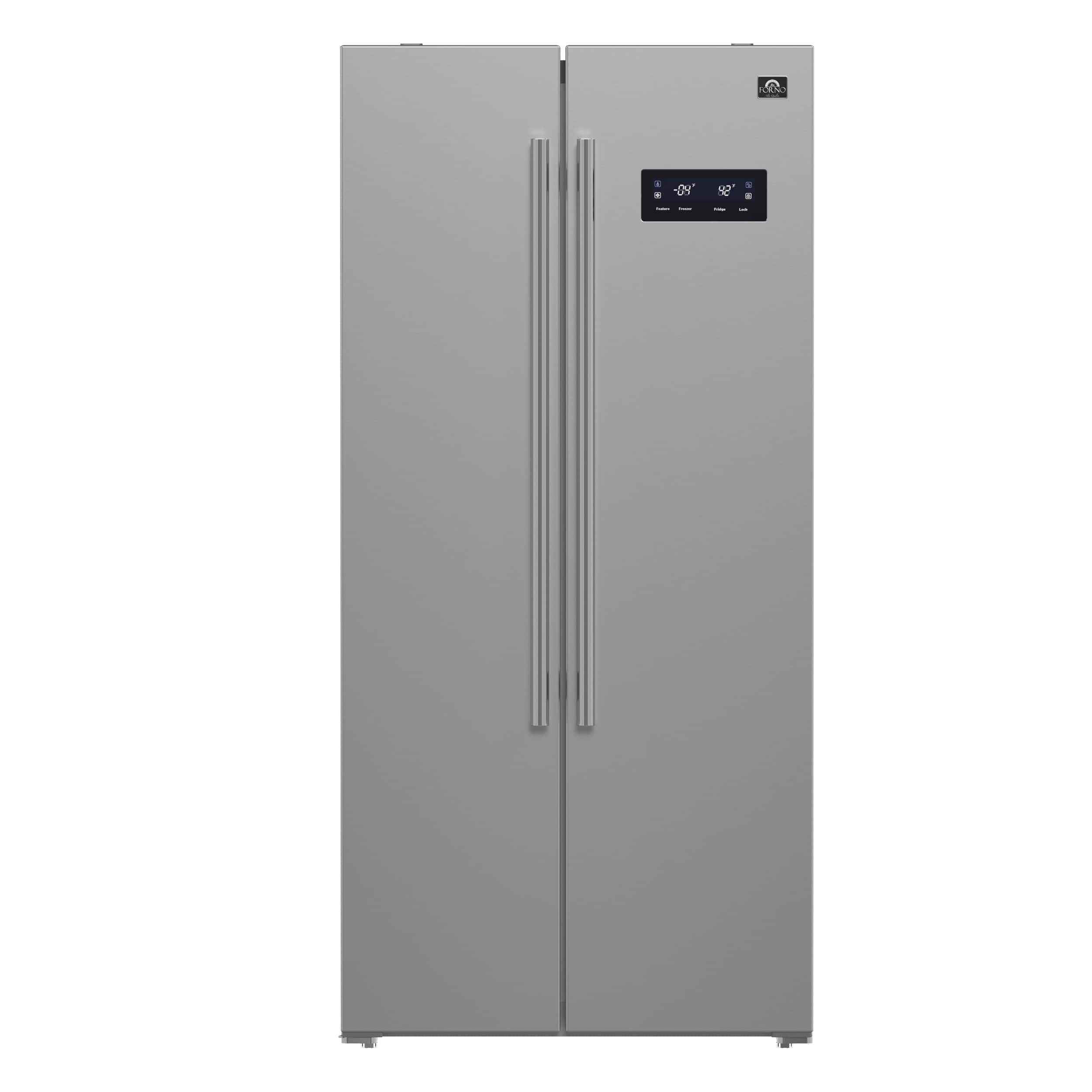 Front. Forno Appliances - Salerno 15.6 Cu. Ft. Side-by-Side Refrigerator - Stainless Steel.