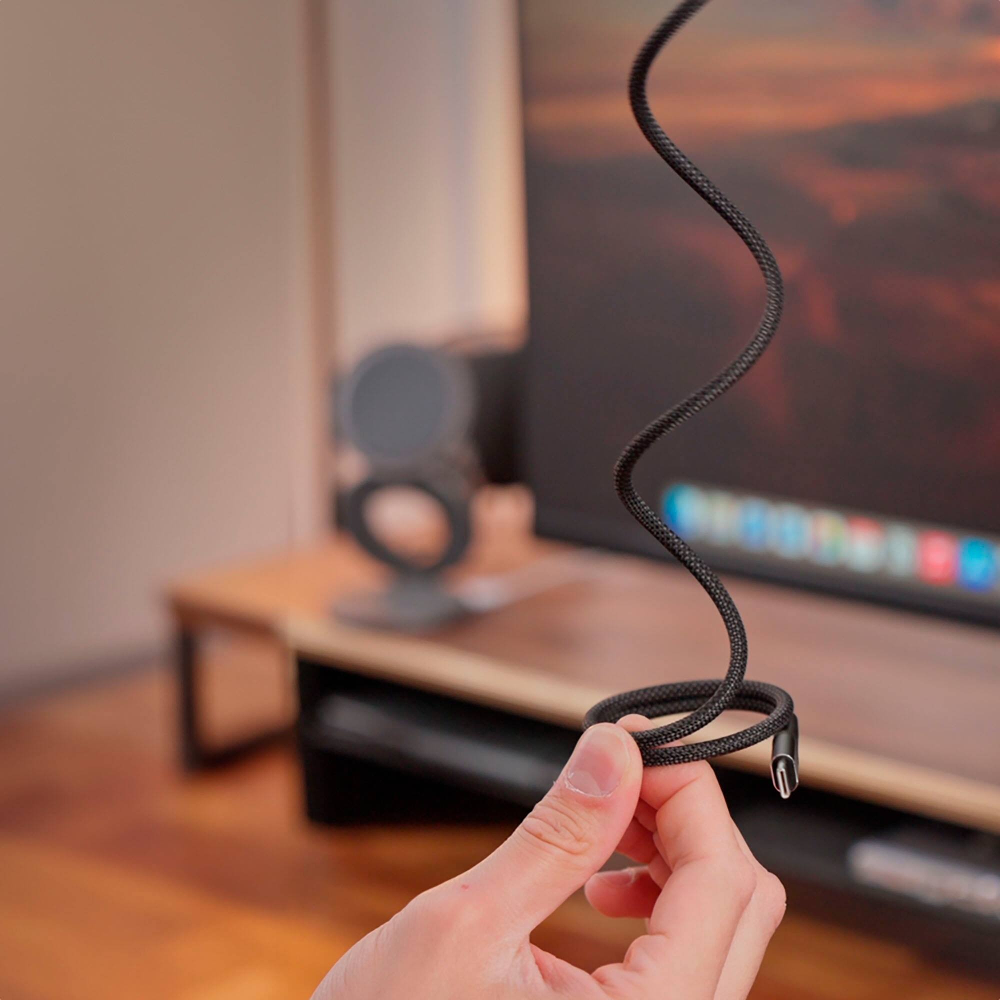 Alt View 13. STATIK - MagStack 6 Foot USB-A to USB-C Magnetic Charging Cable - Black.