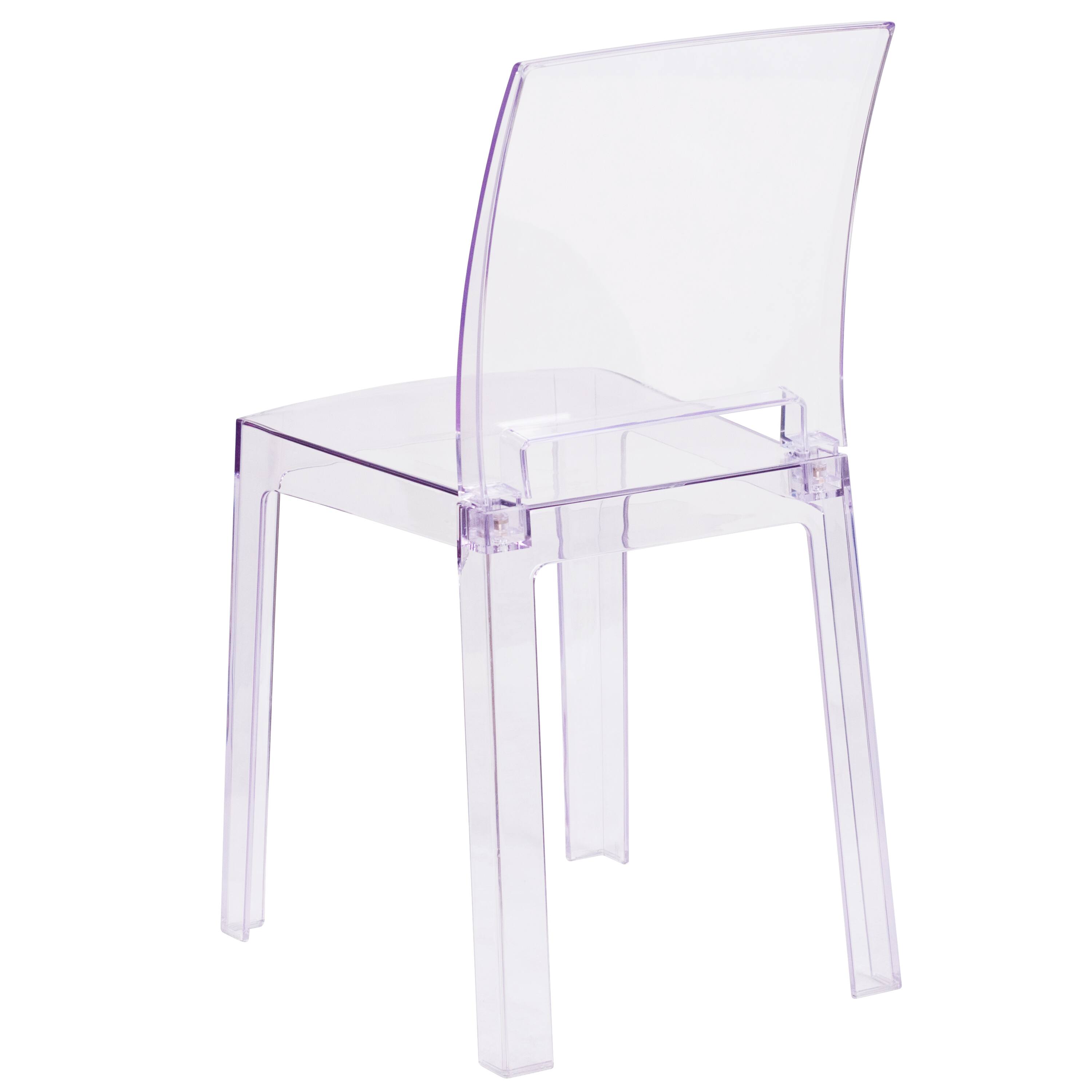 Alt View 5. Emma + Oliver - Ghost Chair with Square Back - Transparent Crystal.