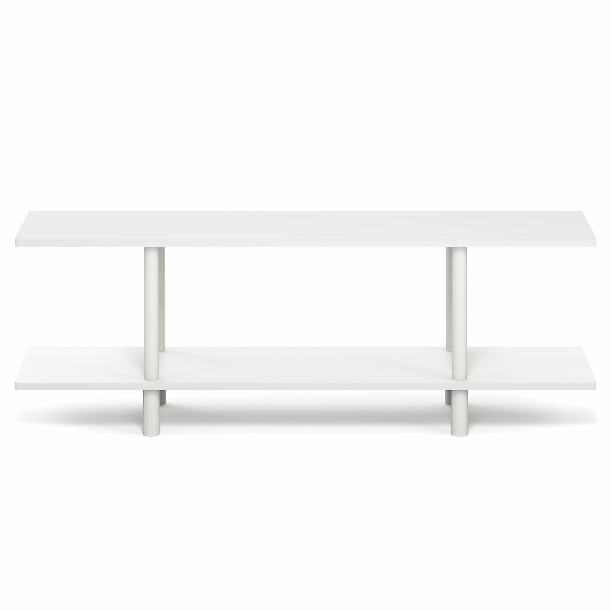 Alt View 5. Furinno - TURN-N-TUBE Display Shelf, Book Shelf, Storage Shelves, for Organization and Storage, Living Room, Garage, Home Office - White/White.