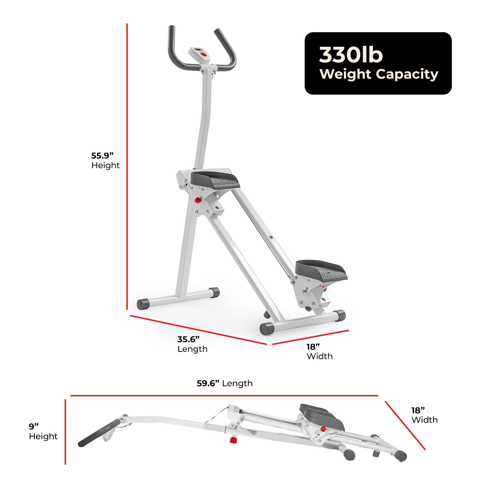 330lb Weight Capacity  
55.9" Height  
35.6" Length  
18" Width  
59.6" Length  
9" Height  
18" Width