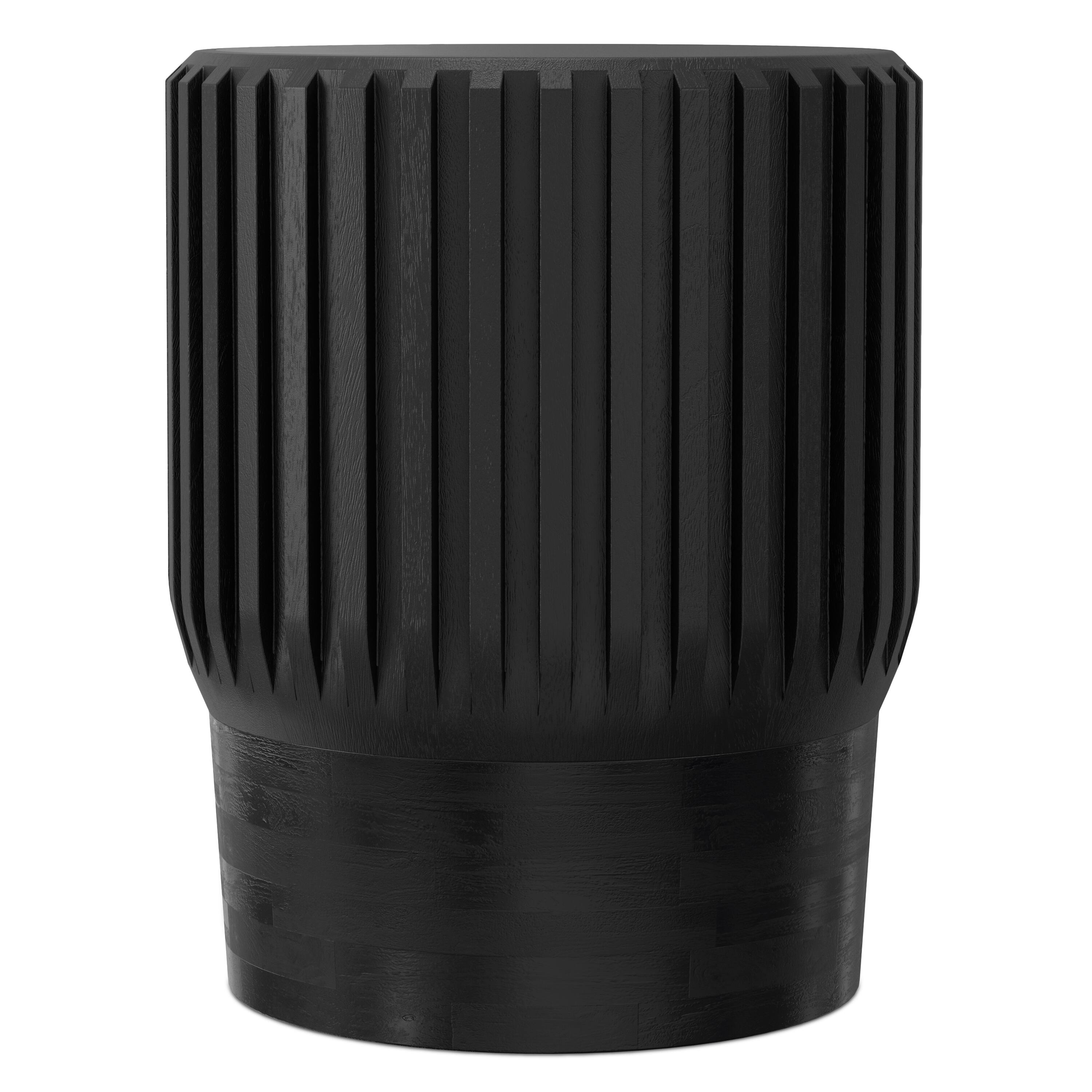 Left. Simpli Home - Lyall 16 inch Wide Solid Mango Contemporary End Table in Black, Assembled - Black.