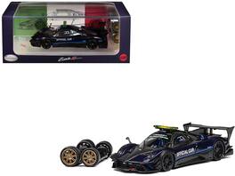 CM Models - Pagani Zonda Revolucion "Official Car" and Carbon with Extra Wheels 1/64 Diecast Model Car by CM Model - Dark Blue