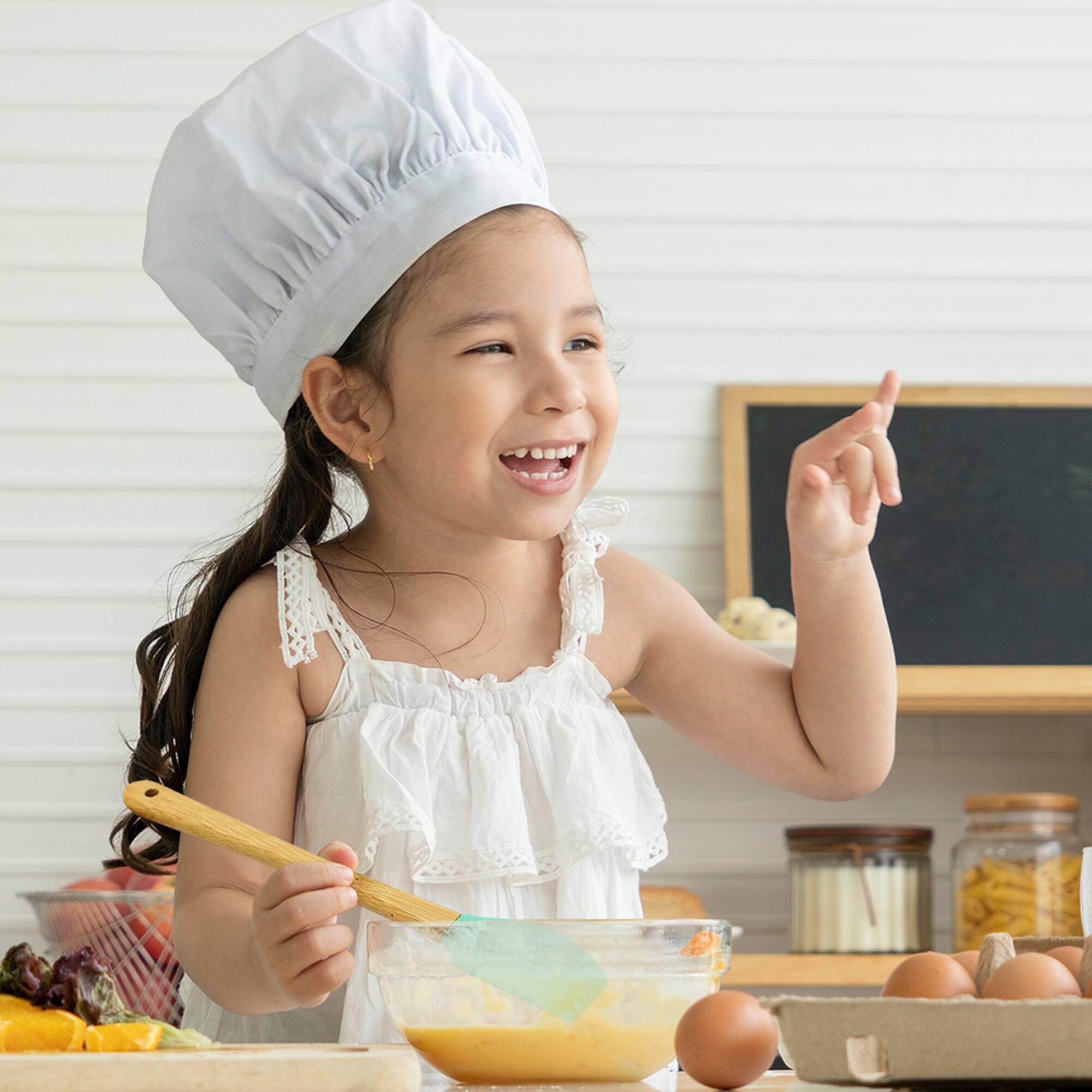 Alt View 1. Cheer Collection - 5-Piece Mini Silicone Baking Utensil Set with Bamboo Handles for Kids - Multi.