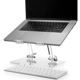 HongFei - Acrylic Laptop Stand for Desk – Ergonomic Adjustable Acrylic Computer Stand - Laptop Stand with Enhanced Airflow - Clear