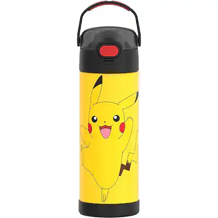 Front. Thermos - Thermos 16 oz. Kid's Funtainer Stainless Steel Water Bottle - Pokemon - Pokemon.