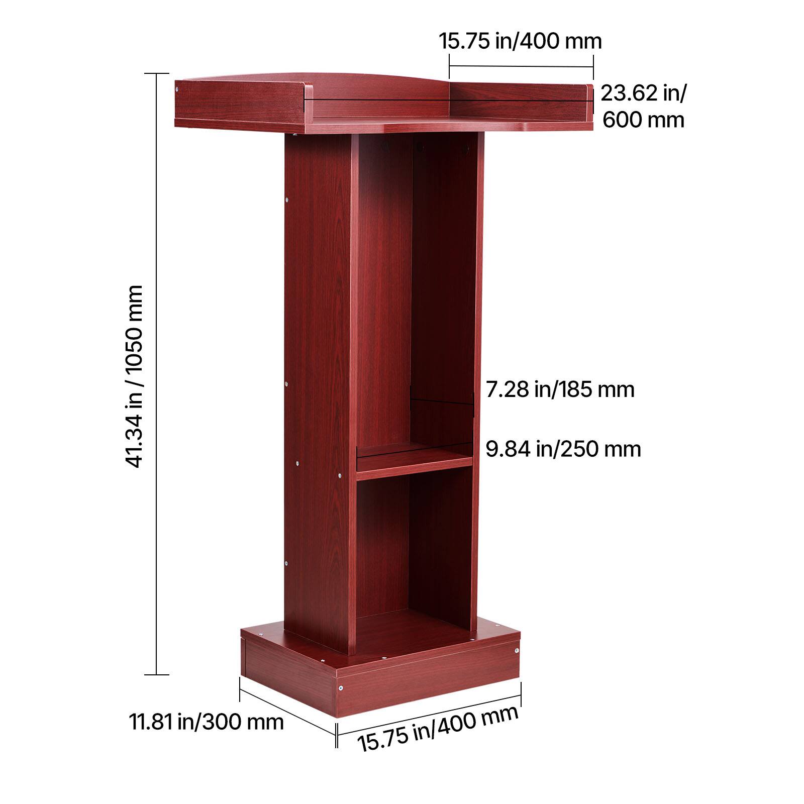 15.75 in/400 mm  
23.62 in/600 mm  
41.34 in/1050 mm  
7.28 in/185 mm  
9.84 in/250 mm  
11.81 in/300 mm  
15.75 in/400 mm