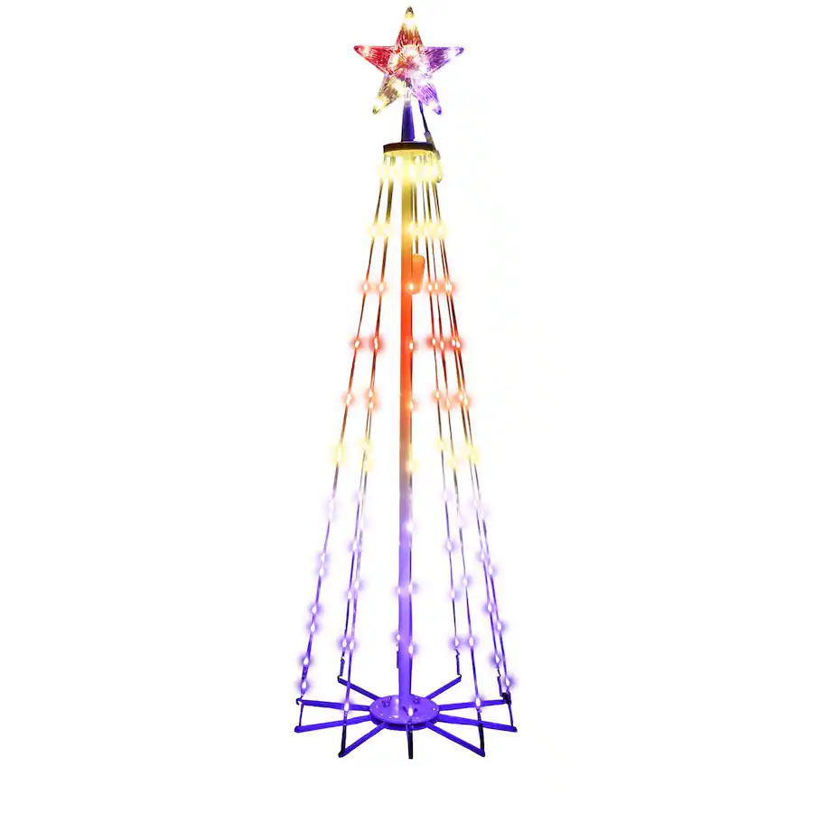 Top 9 Ribbon Celebrations LED Multi Ribbon RGB Light 4 ft. Yard Decor Multicolored ...