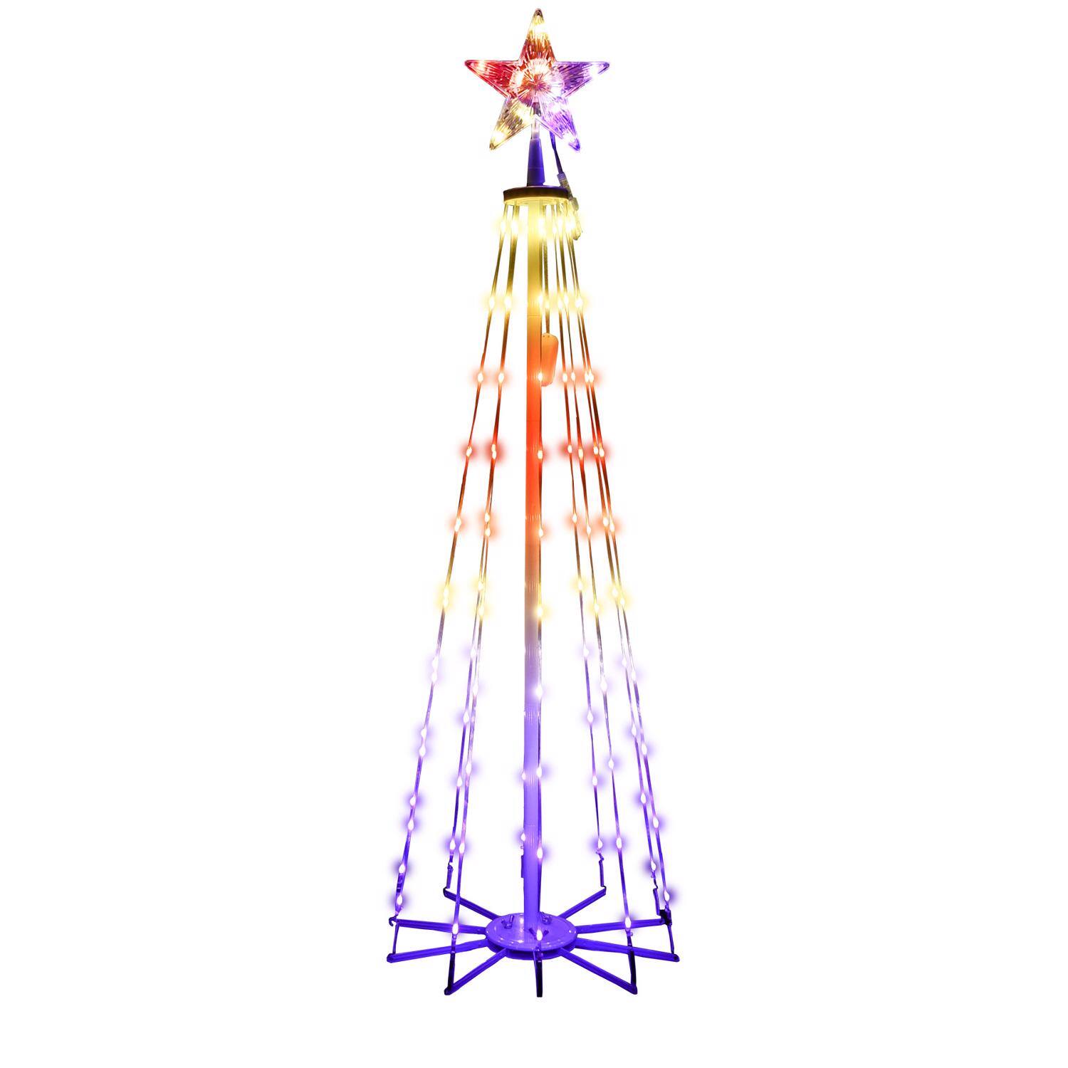 Celebrations LED Multi Ribbon RGB Light 4 ft. Yard Decor Multicolored ...