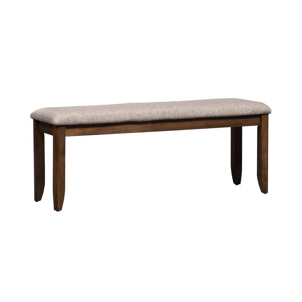 Back. Liberty Furniture Industries - Santa Rosa Upholstered Dining Bench in Antique Honey - Brown.