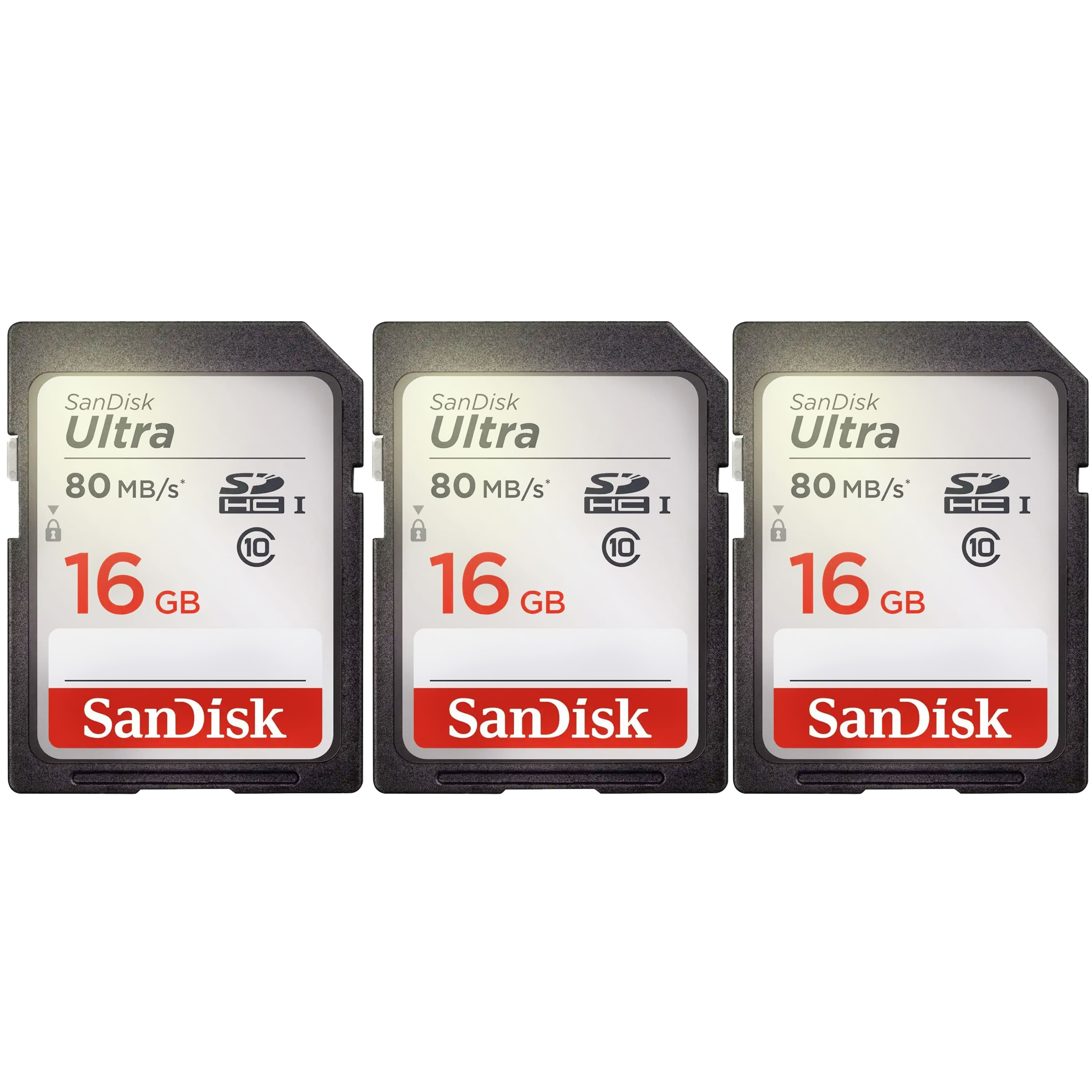 3 Units SanDisk Ultra 16GB Class 10 SDHC UHS-I Memory Card SDSDUNC-016G-GN6IN