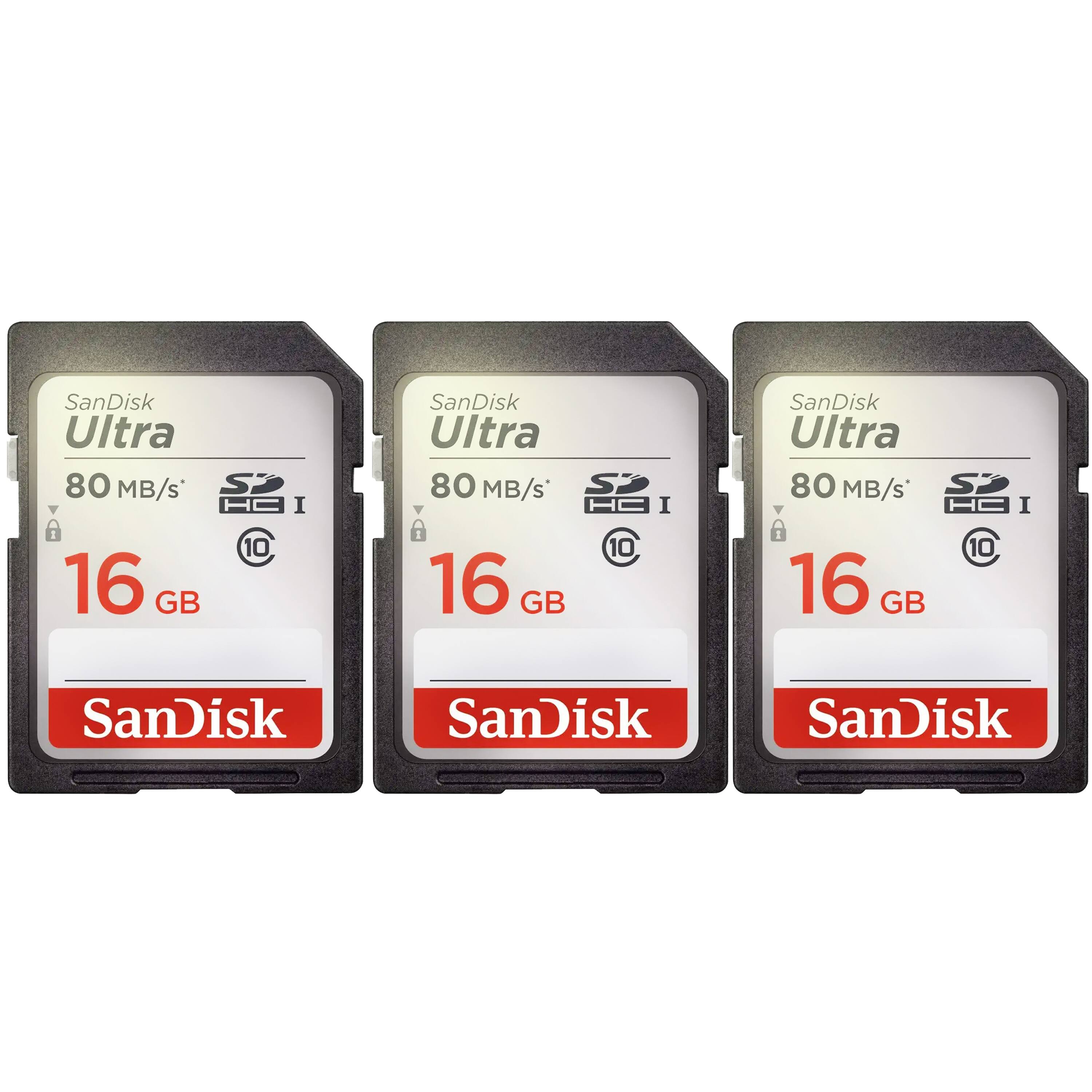 SanDisk Ultra 80 MB/s HC I 16 GB  
SanDisk Ultra 80 MB/s SP HC I A 16 GB  
SanDisk Ultra 80 MB/s SP HC I 6 16 GB  
SanDisk Ultra 80 MB/s SP HC I 6 C 16 GB