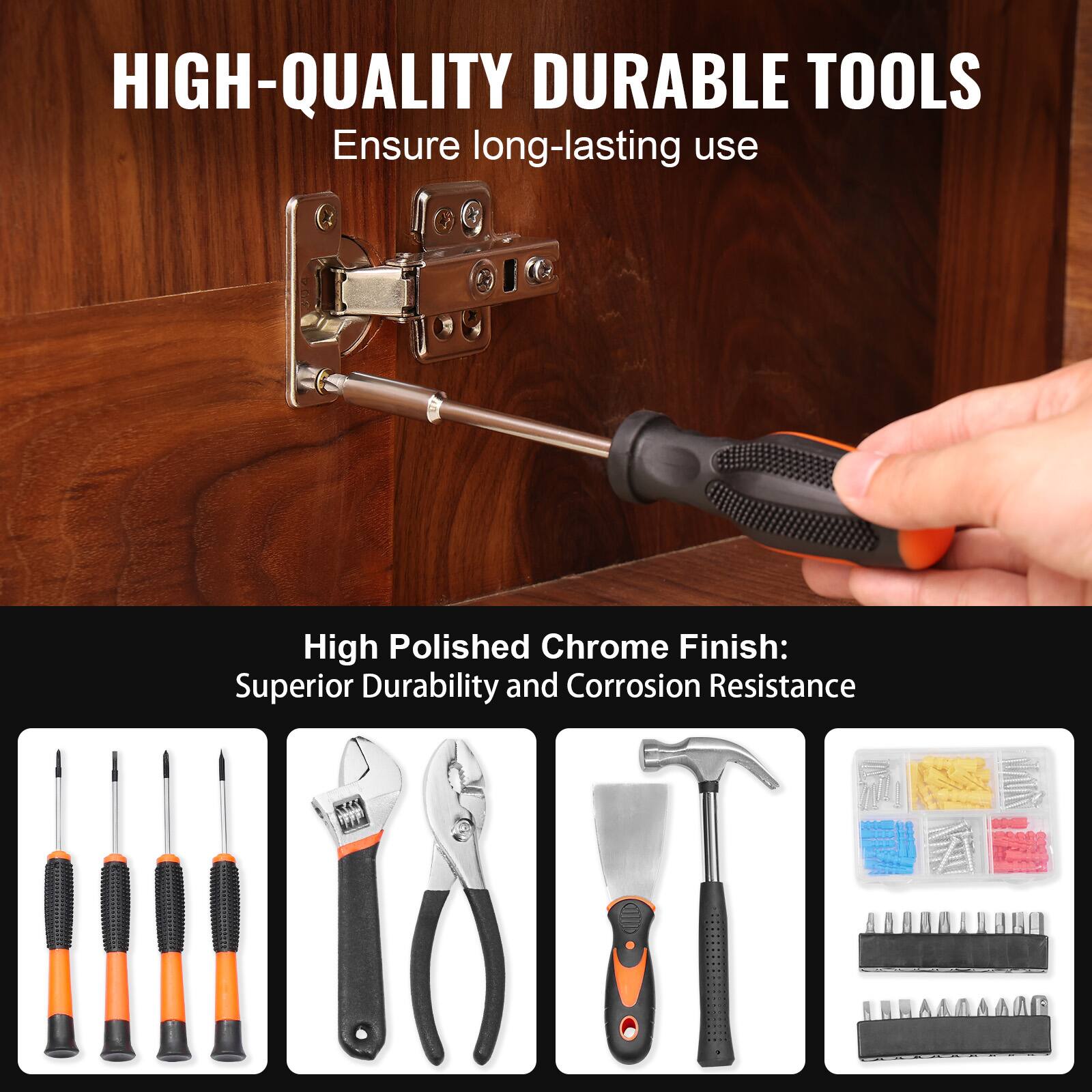 HIGH-QUALITY DURABLE TOOLS  
Ensure long-lasting use  

High Polished Chrome Finish:  
Superior Durability and Corrosion Resistance