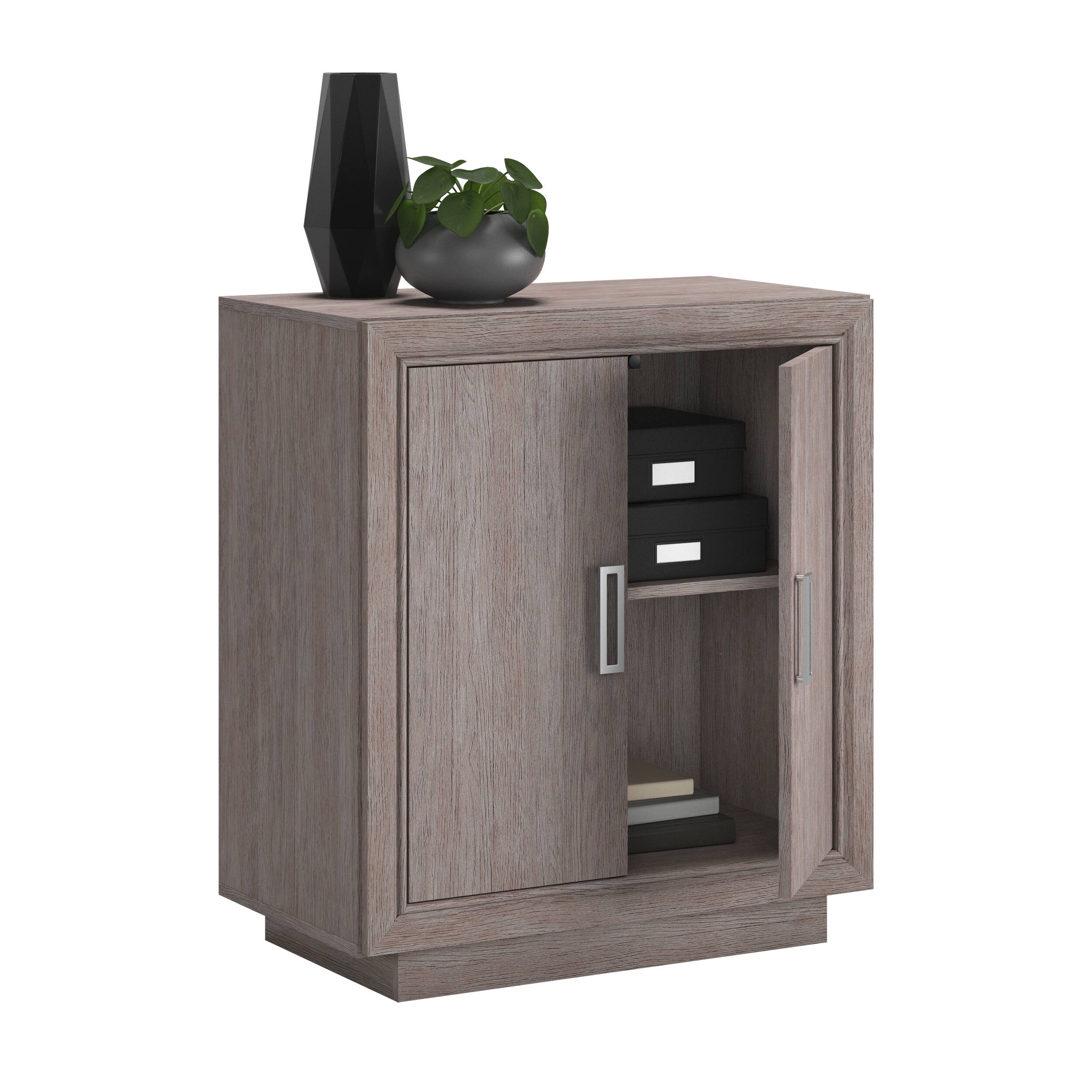 Alt View 1. TinyHomie - Storage Cabinet Medium grey finish.