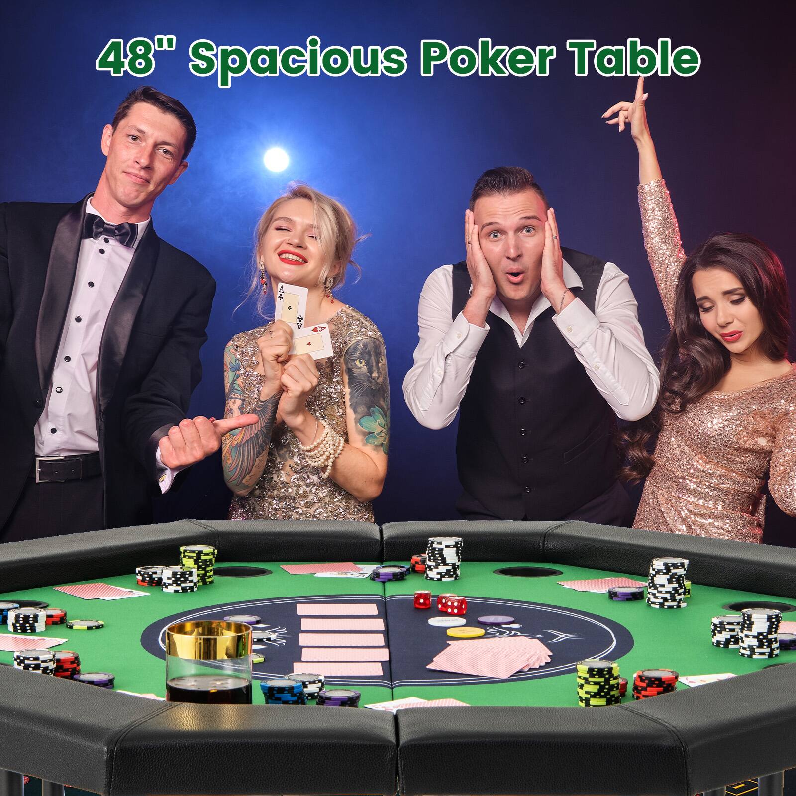 48" Spacious Poker Table