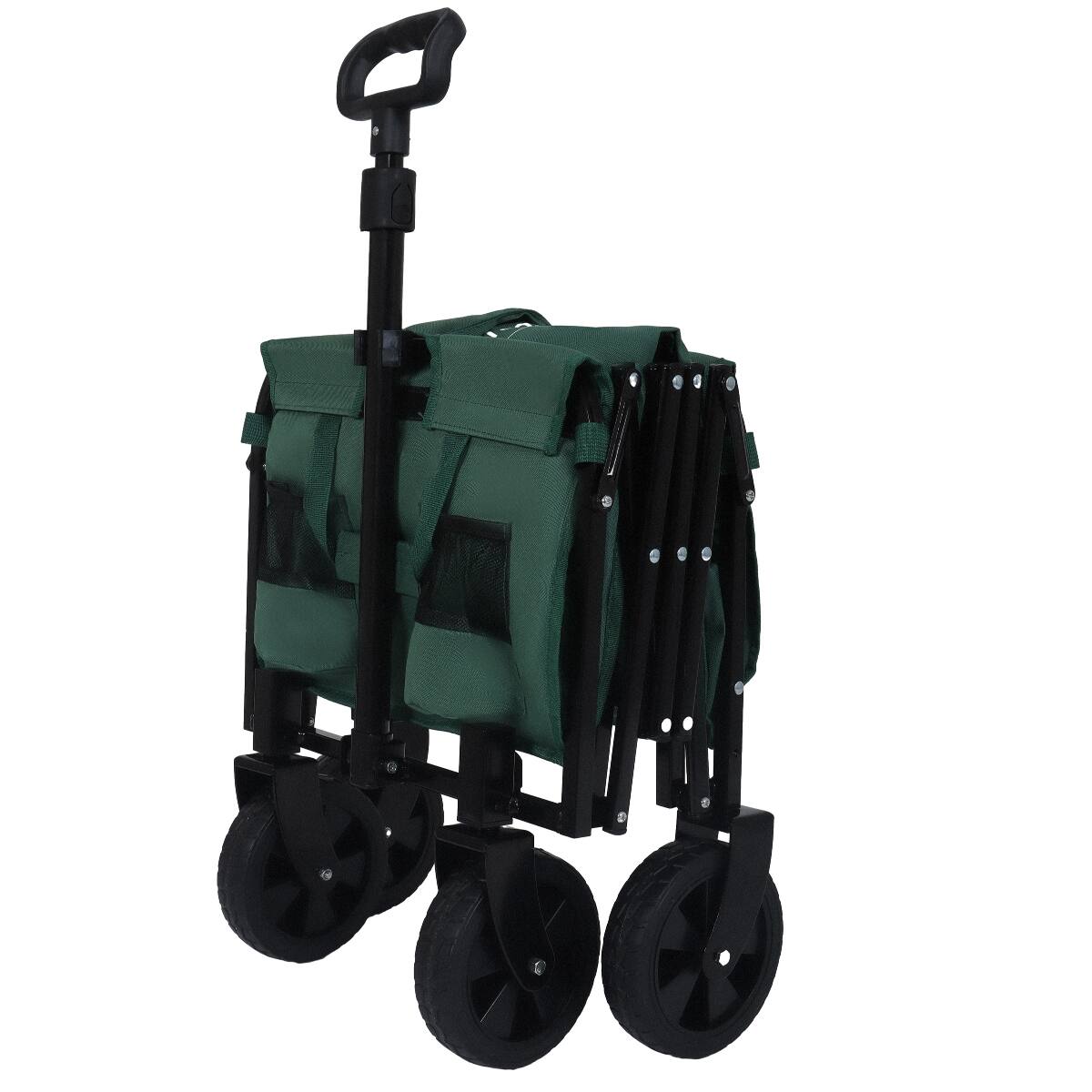 Alt View 9. Loheer - Loheer Dual Layer Folding Wagon, Green Steel Utility Cart with Extra Storage for Shopping Camping and Gardening.