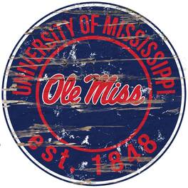 Fan Creations - Ole Miss Rebels 23.5" Distressed Round Sign - Multicolor