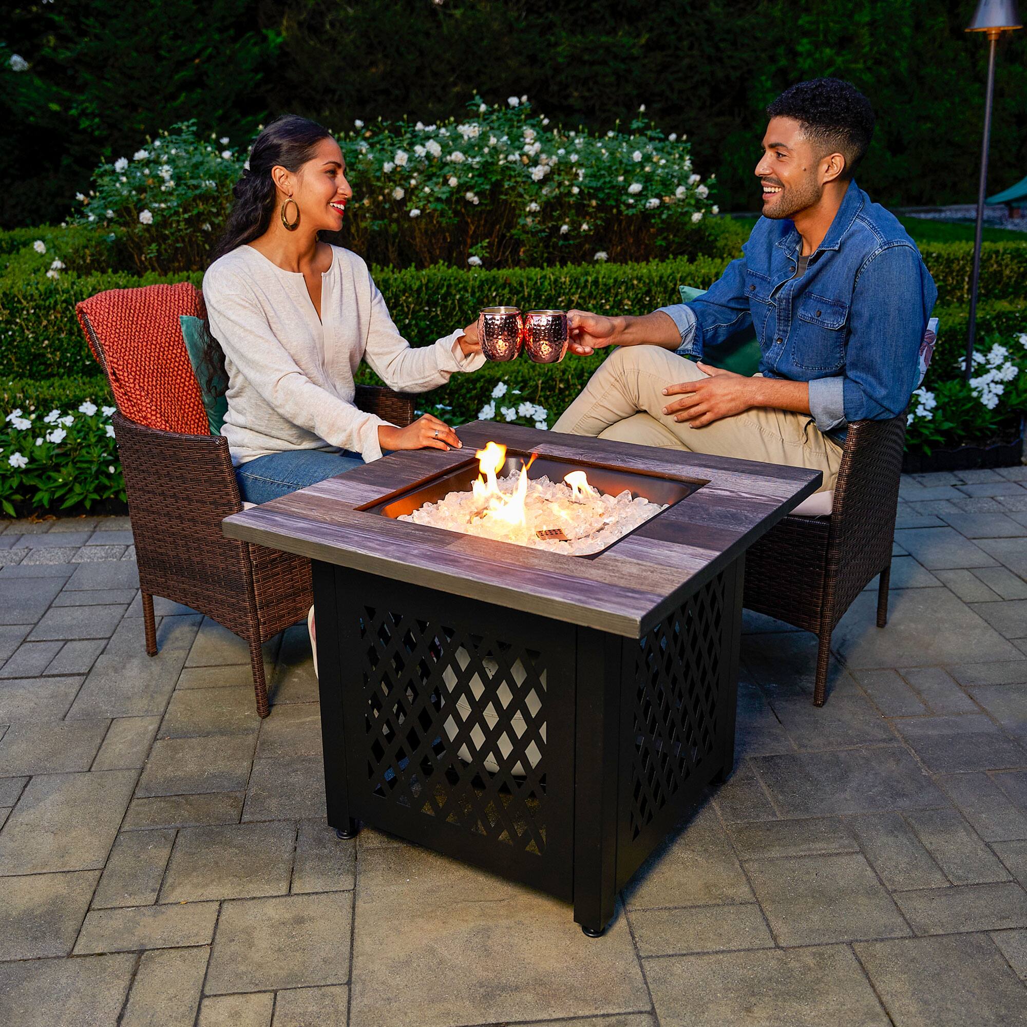 Alt View 1. Endless Summer - Endless Summer Nate 30 Inch Square Outdoor UV Printed LP Gas Fire Pit Table - Multicolor.