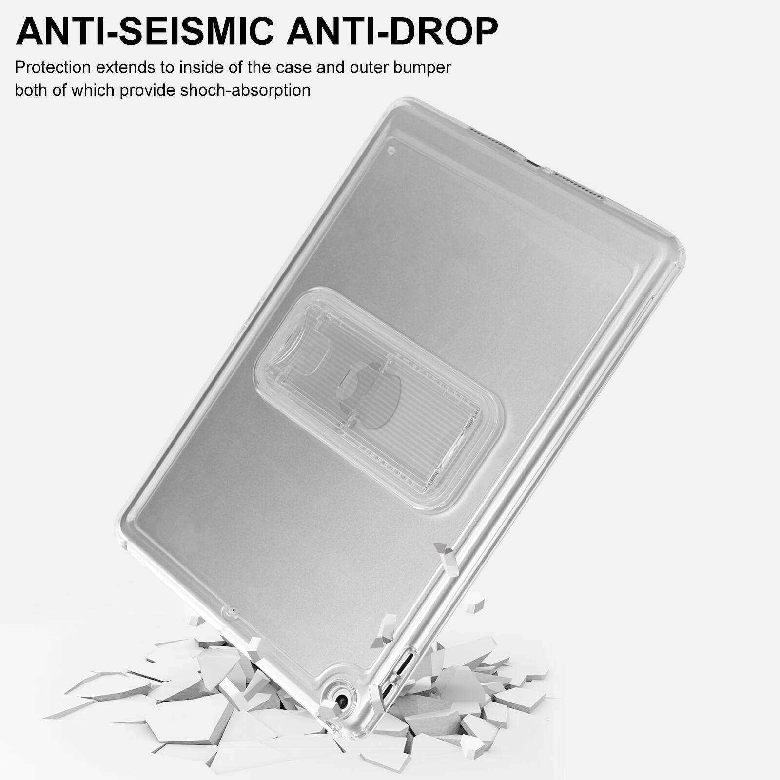 ANTI-SEISMIC ANTI-DROP  
Protection extends to inside of the case and outer bumper both of which provide shock-absorption