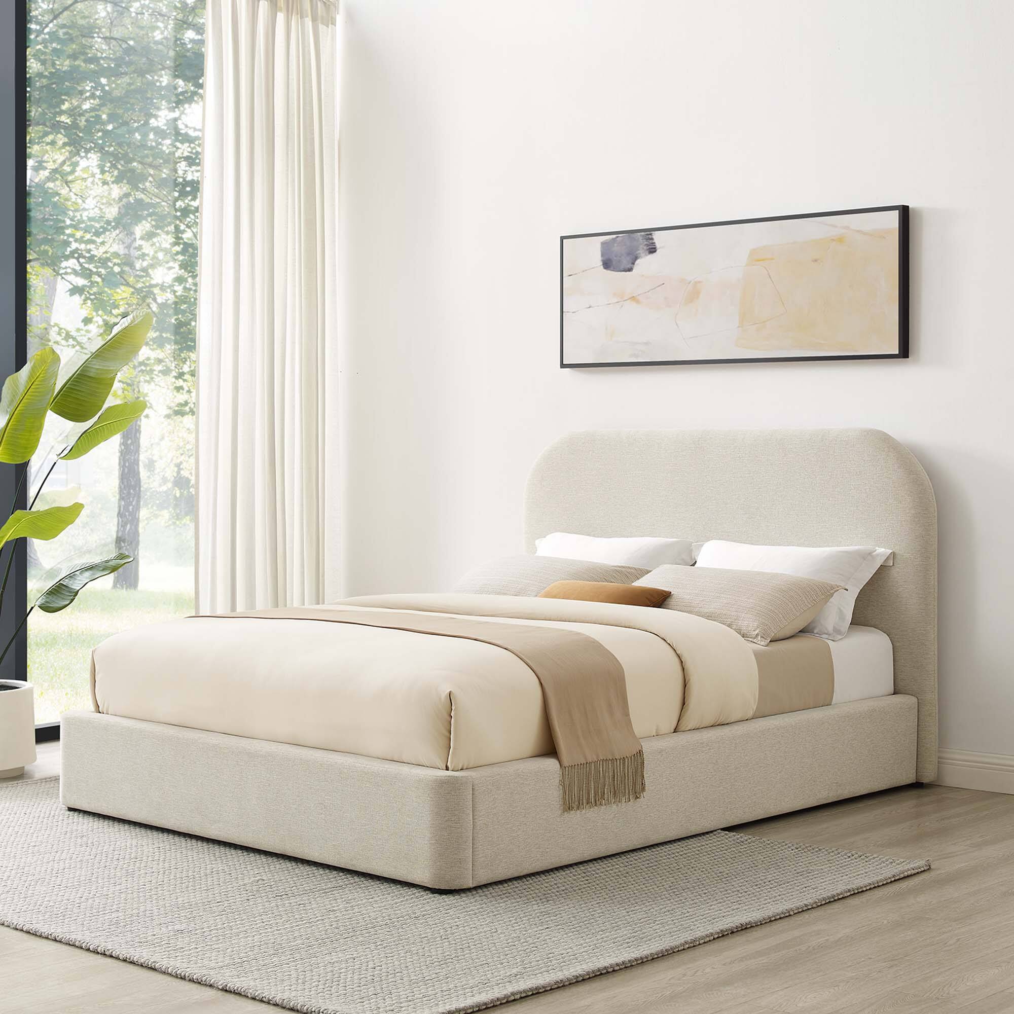 Alt View 5. Modway - Alana Wood King Platform Bed With Angular Frame - Brown.