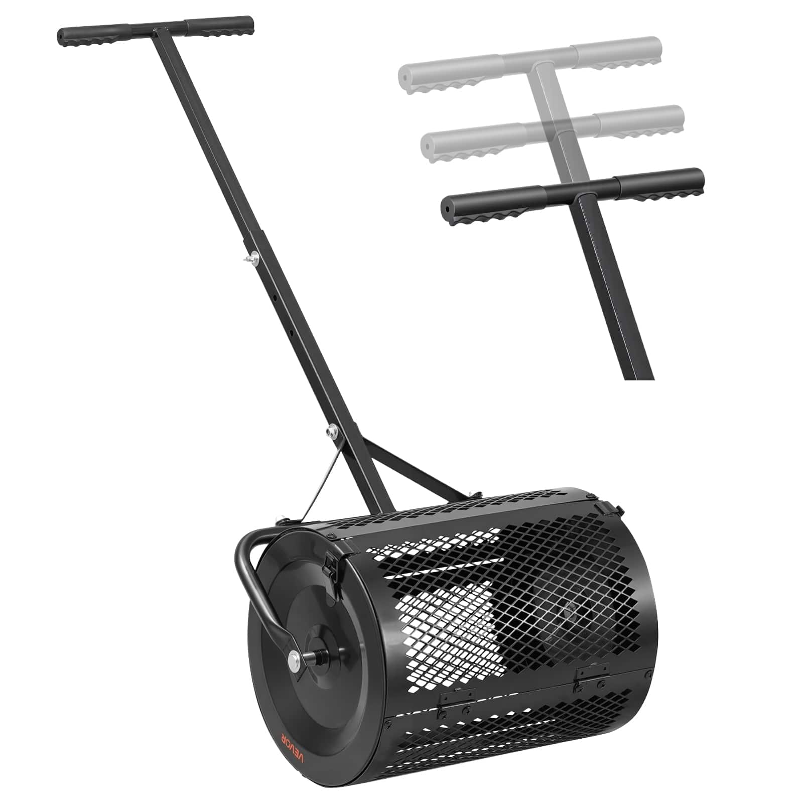 "VEVOR - Compost Spreader, 16.5"" Wide Peat Moss Spreader with T Shaped Handle, 3 Heights Adjustable, Powder-Coated Steel Garden - Black" price history on PriceWatchPro