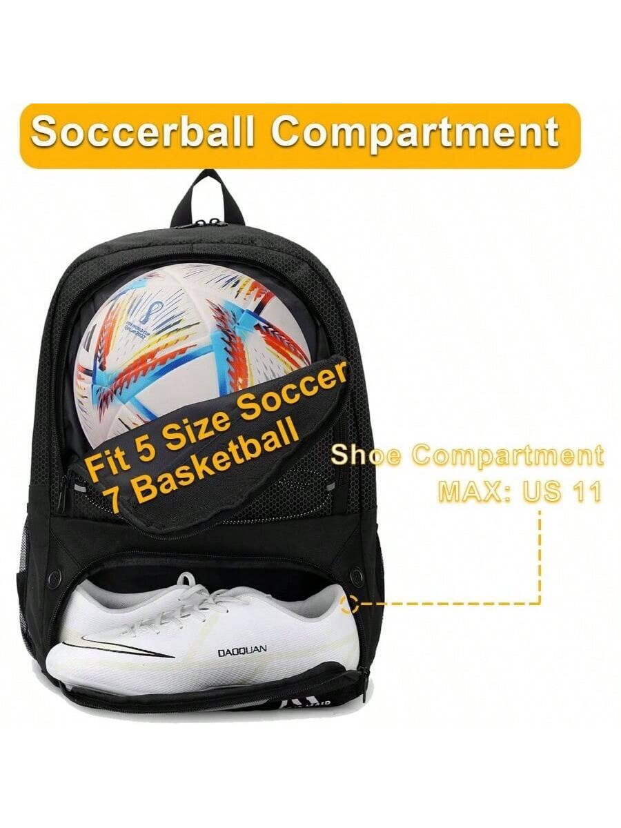 Soccerball Compartment  
Fit 5 Size Soccer 7 Basketball  
Shoe Compartment  
MAX: US 11