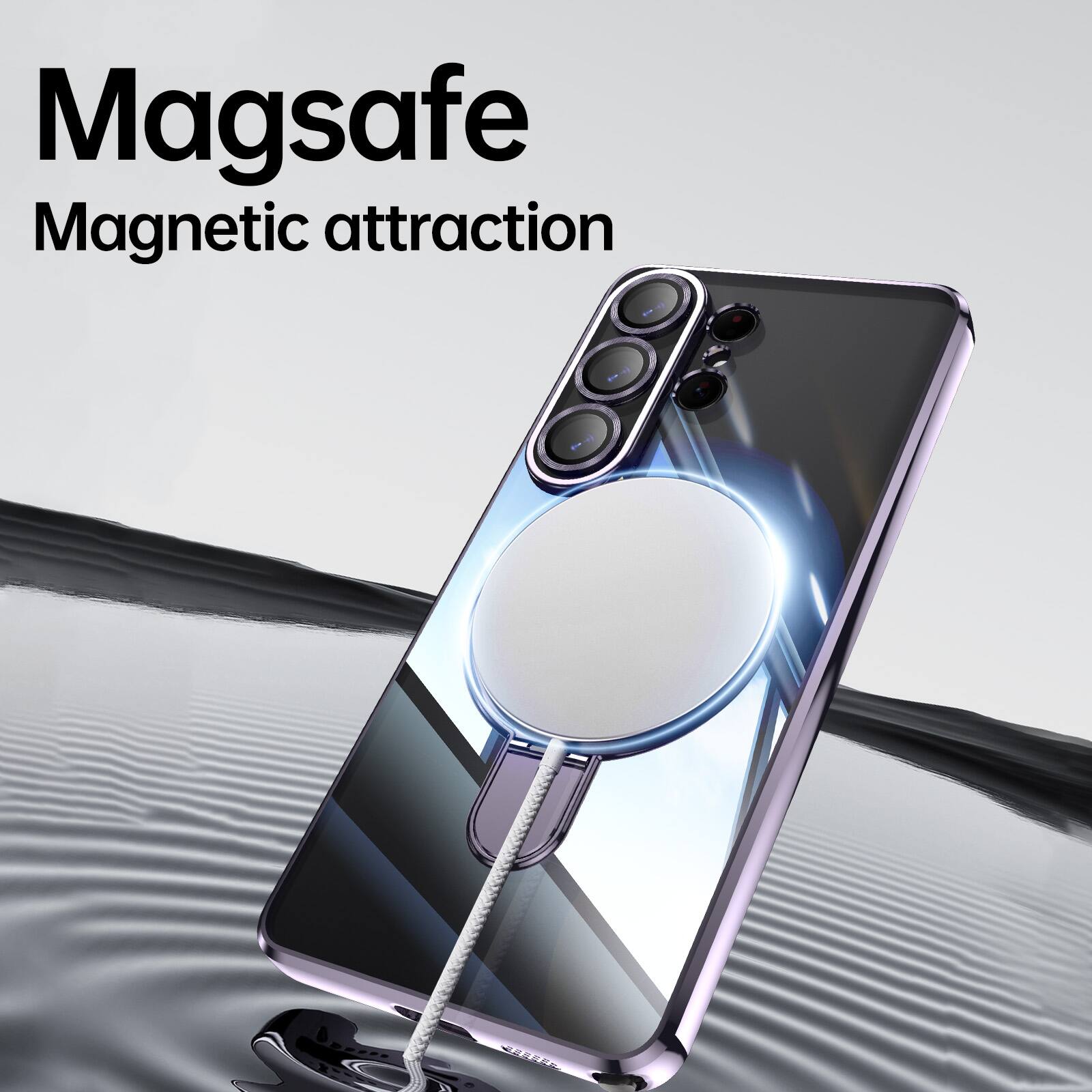 Magsafe  
Magnetic attraction