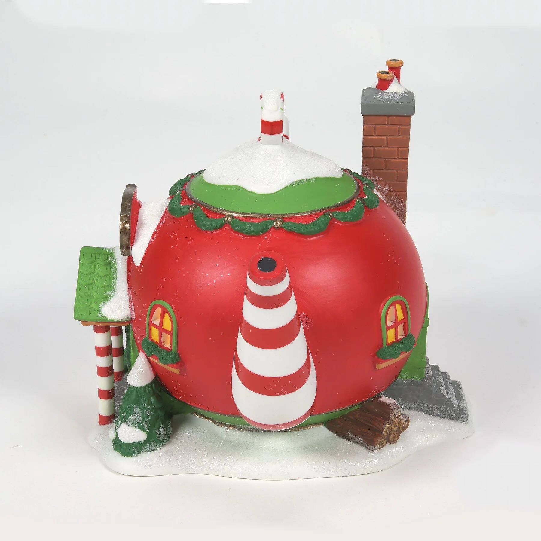 Alt View 4. Department 56 - Department 56 Lighted Christmas Peppermint Tea Shop Lighted Building - 6011406 - Red.