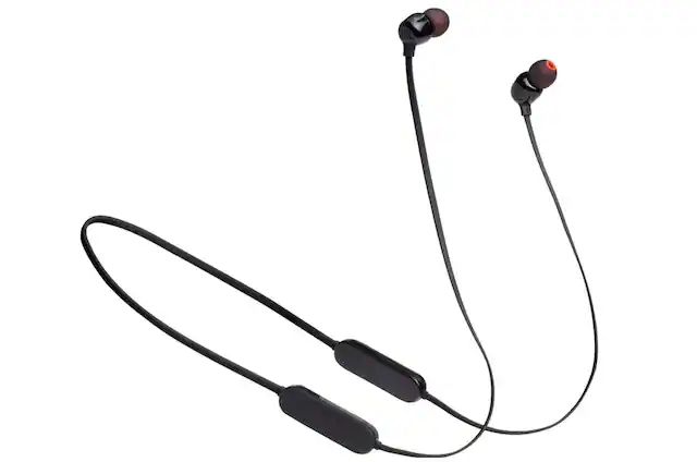 Front. JBL - JBL Tune 125 - Bluetooth Wireless in-Ear Headphones with 3-Button Mic/Remote and Flat Cable - Black, Small.