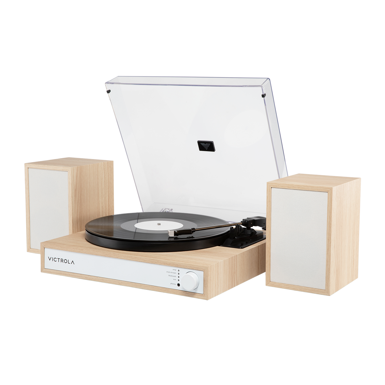 Alt View 2. Victrola - Victrola Harmony Bluetooth Turntable System with Speakers - Natural.