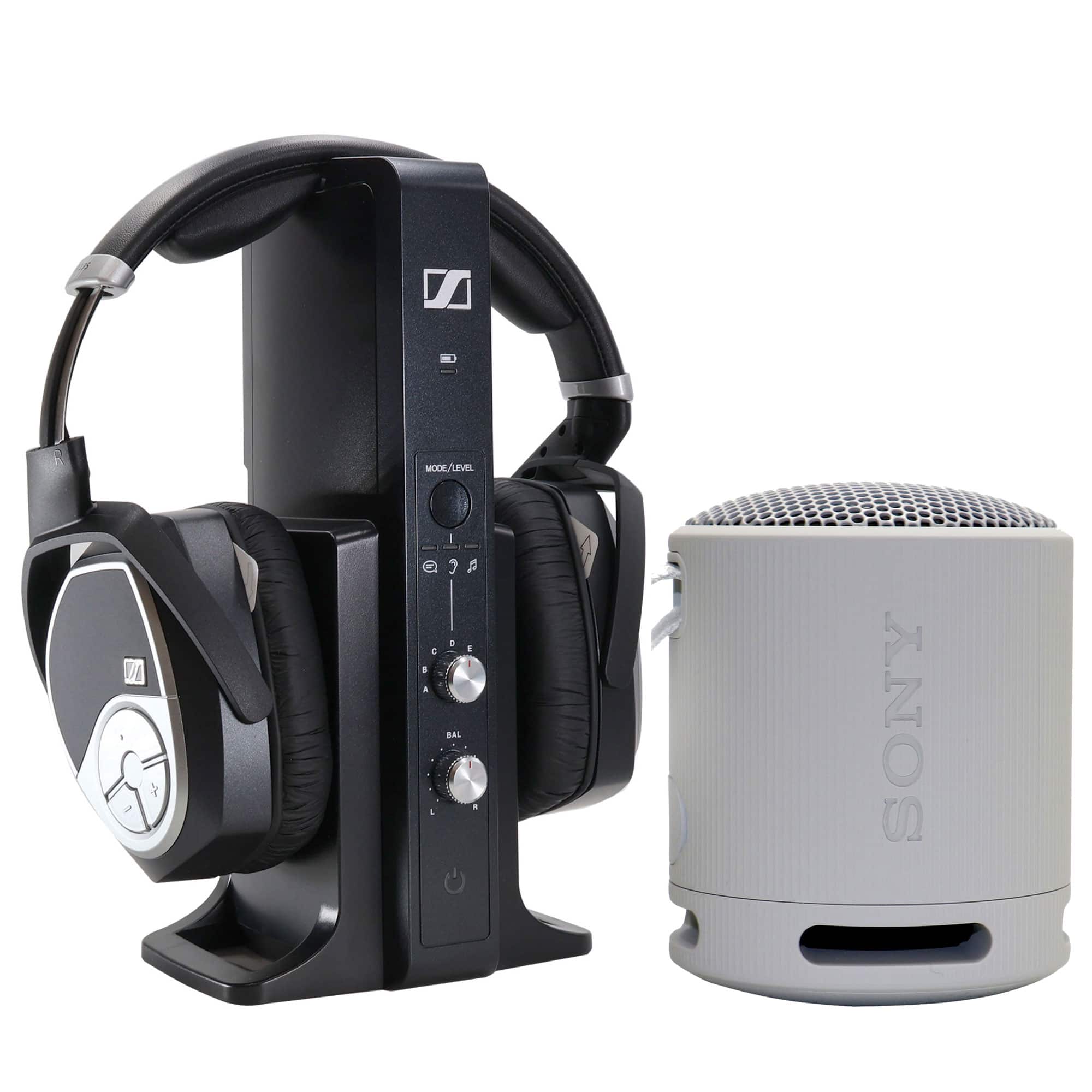 Sennheiser - RS 195 Digital Wireless Headphone System with XB100 Portable Speaker - Black