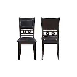 New Classic Furniture - Furniture Gia Solid Wood Dining Chairs in Ebony (Set of 2) - Black