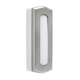 IQ America - Wireless Doorbell Pushbutton Replacement Colonial Style Non-lighted Satin Nickel - White