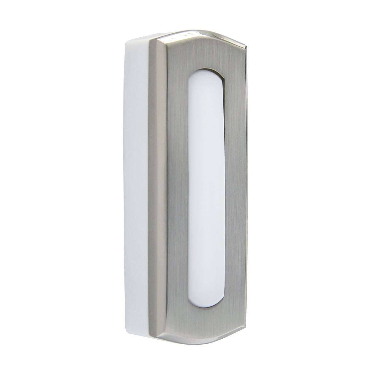 Front. IQ America - IQ America Wireless Doorbell Pushbutton Replacement Colonial Style Non-lighted Satin Nickel - White.