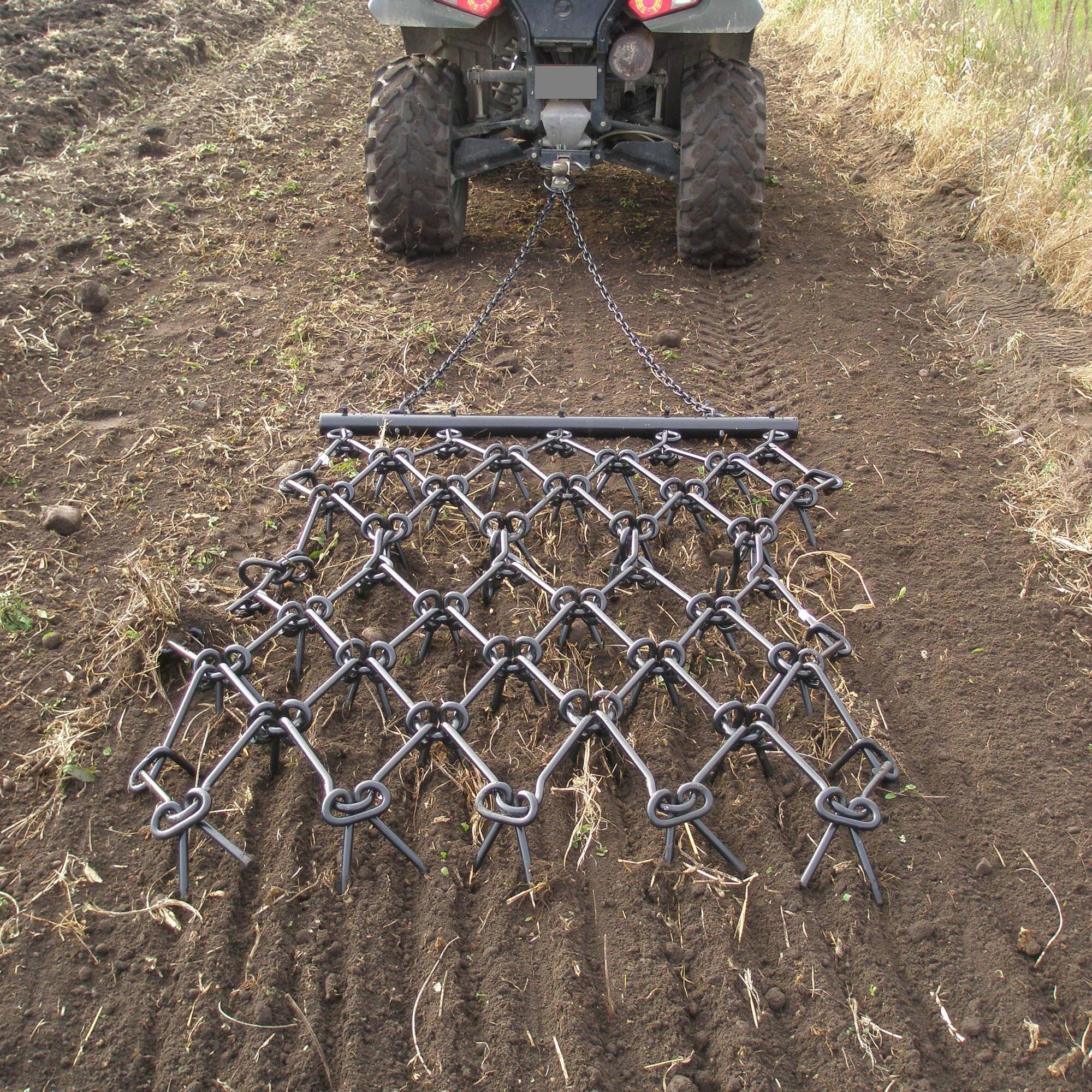 Alt View 2. Field Tuff - Field Tuff 4x4 Foot Steel Durable Chain Rake Field Leveling ATV Drag Harrow - Black.