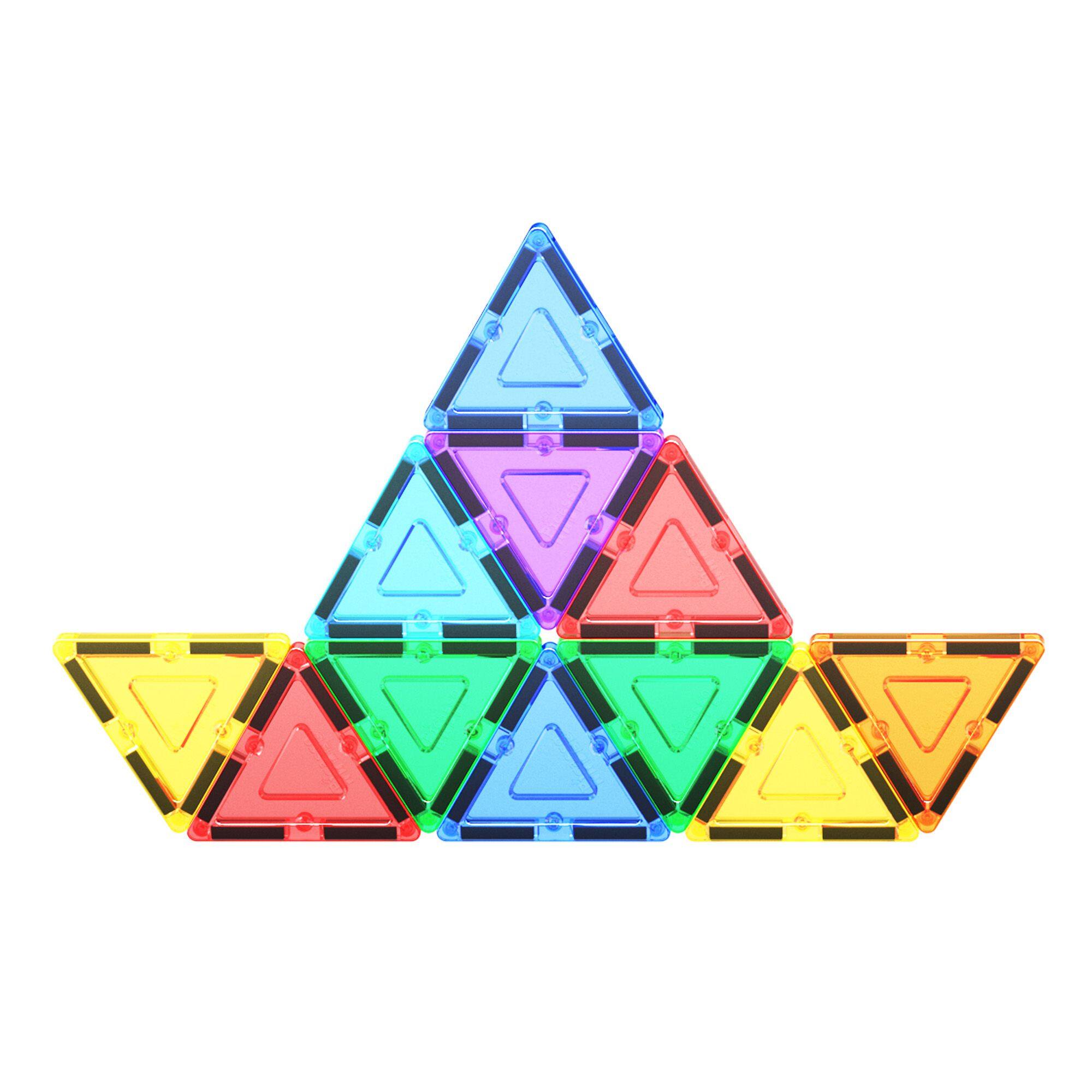 Alt View 4. PicassoTiles - PicassoTiles 12 PC Magnetic Tiles, Magnetic Building Blocks for Kids, Magnet for Kids 3+.