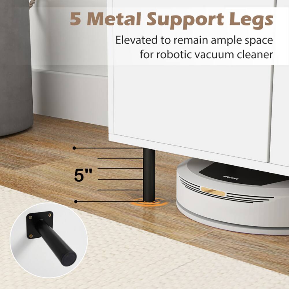 5 Metal Support Legs  
Elevated to remain ample space for robotic vacuum cleaner  
5"