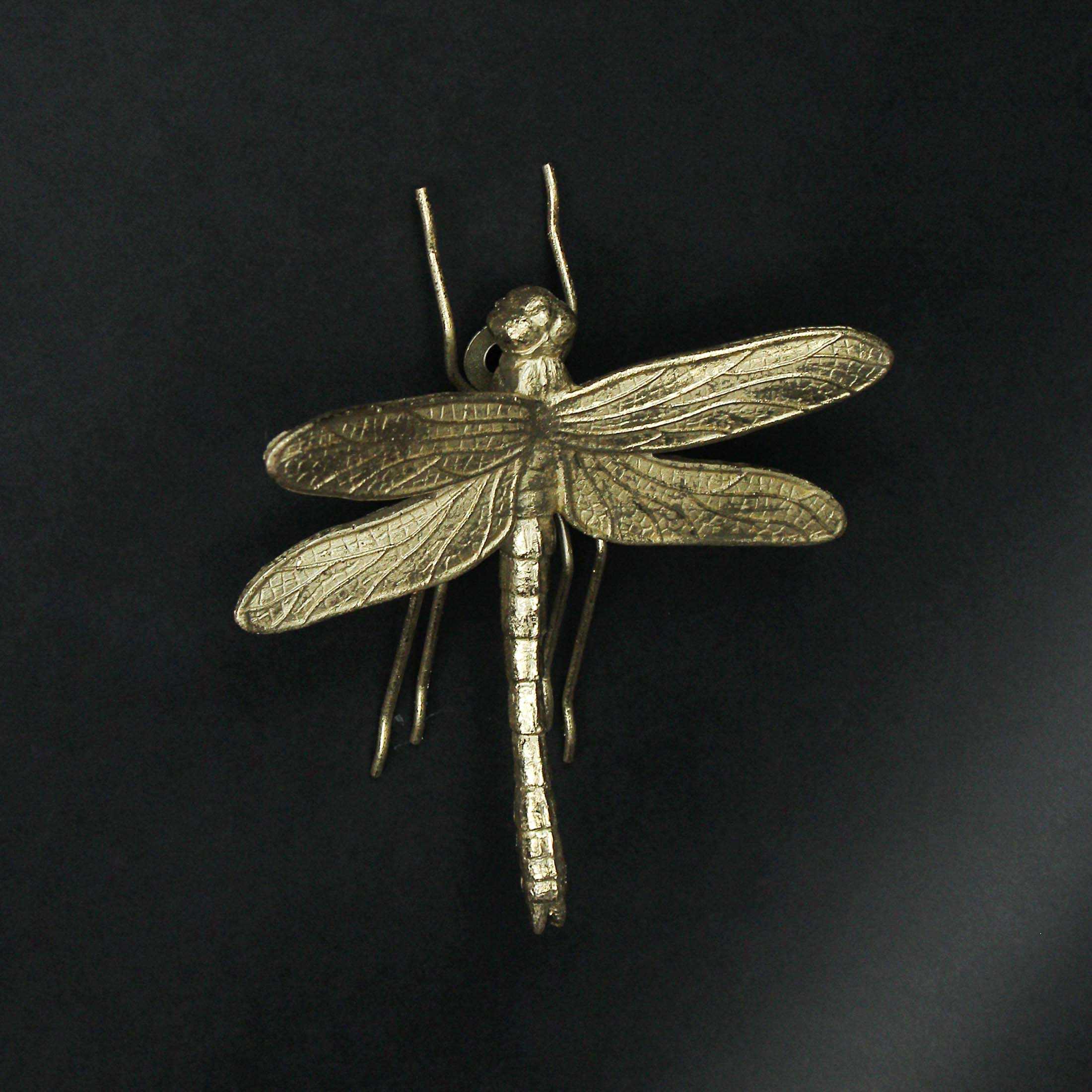 Alt View 2. Contrast Inc. - 7 Inch Resin Gold Dragonfly Painted Sculpture Wall Art Home Decor Hanging Statue - Gold.