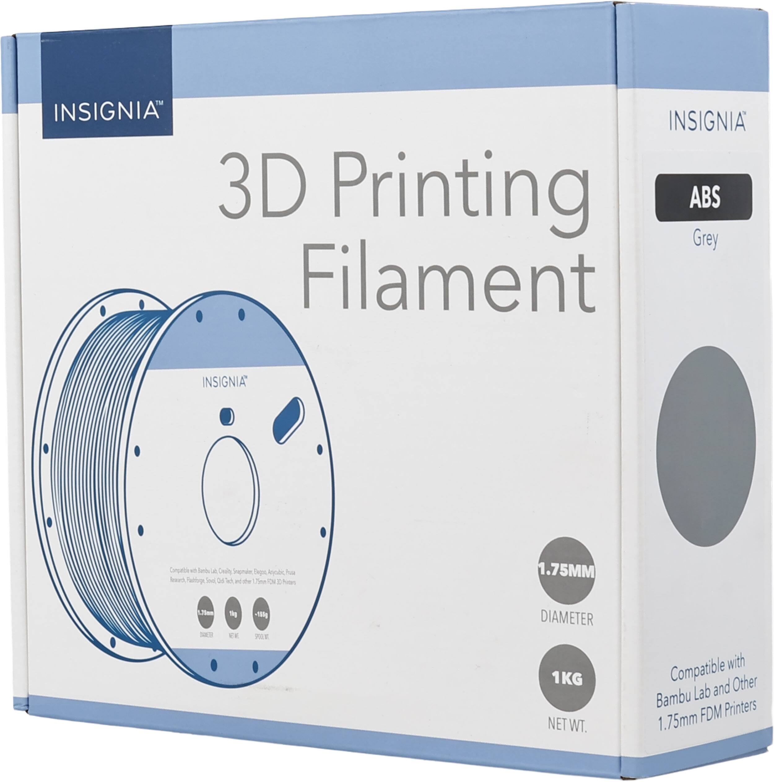 INSIGNIA 3D Printing ABS Grey Filament 1.75MM DIAMETER 1KG NET WT. Compatible with Lab and Other Bambu Printers 1.75mm FDM