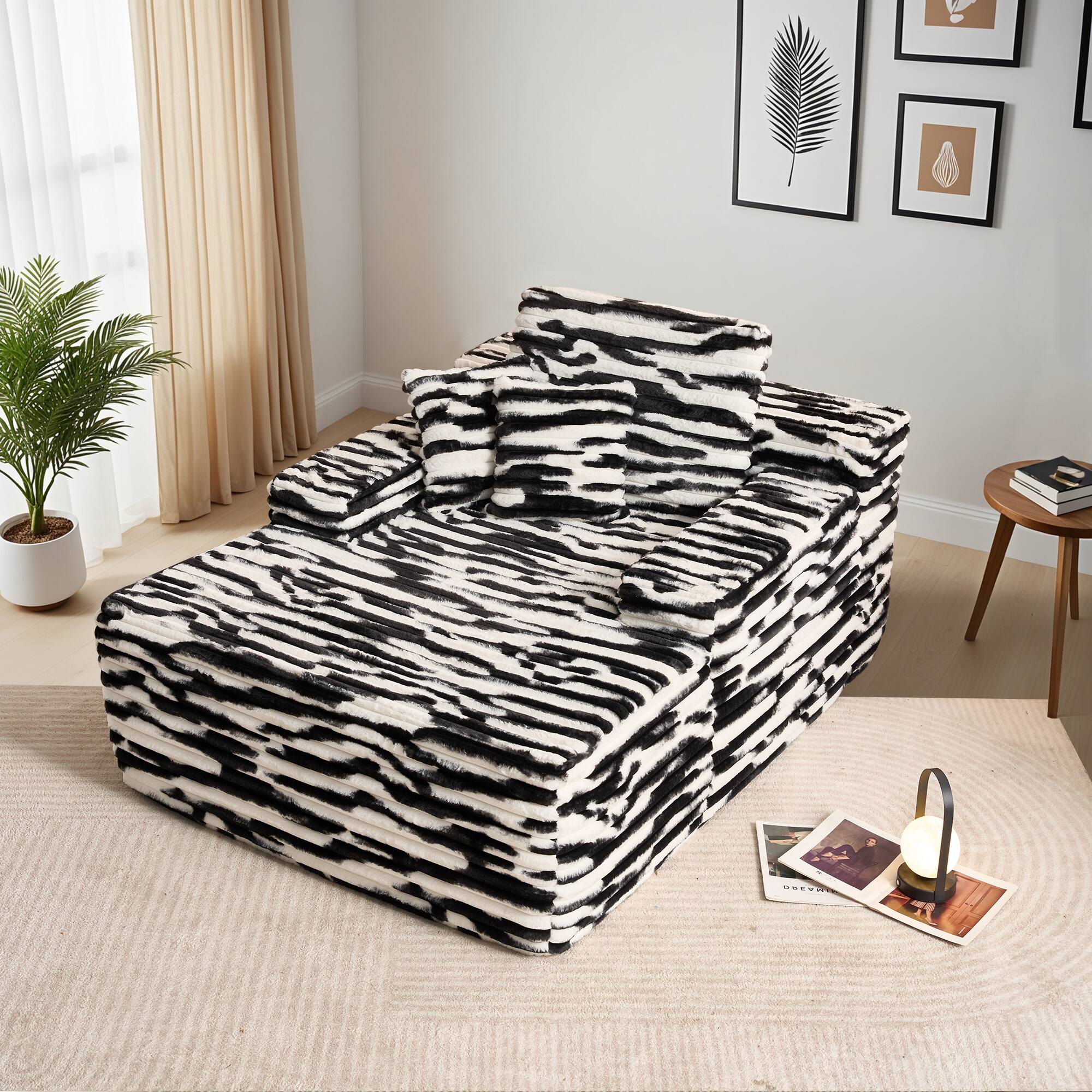 Black(Plush Zebra Print)